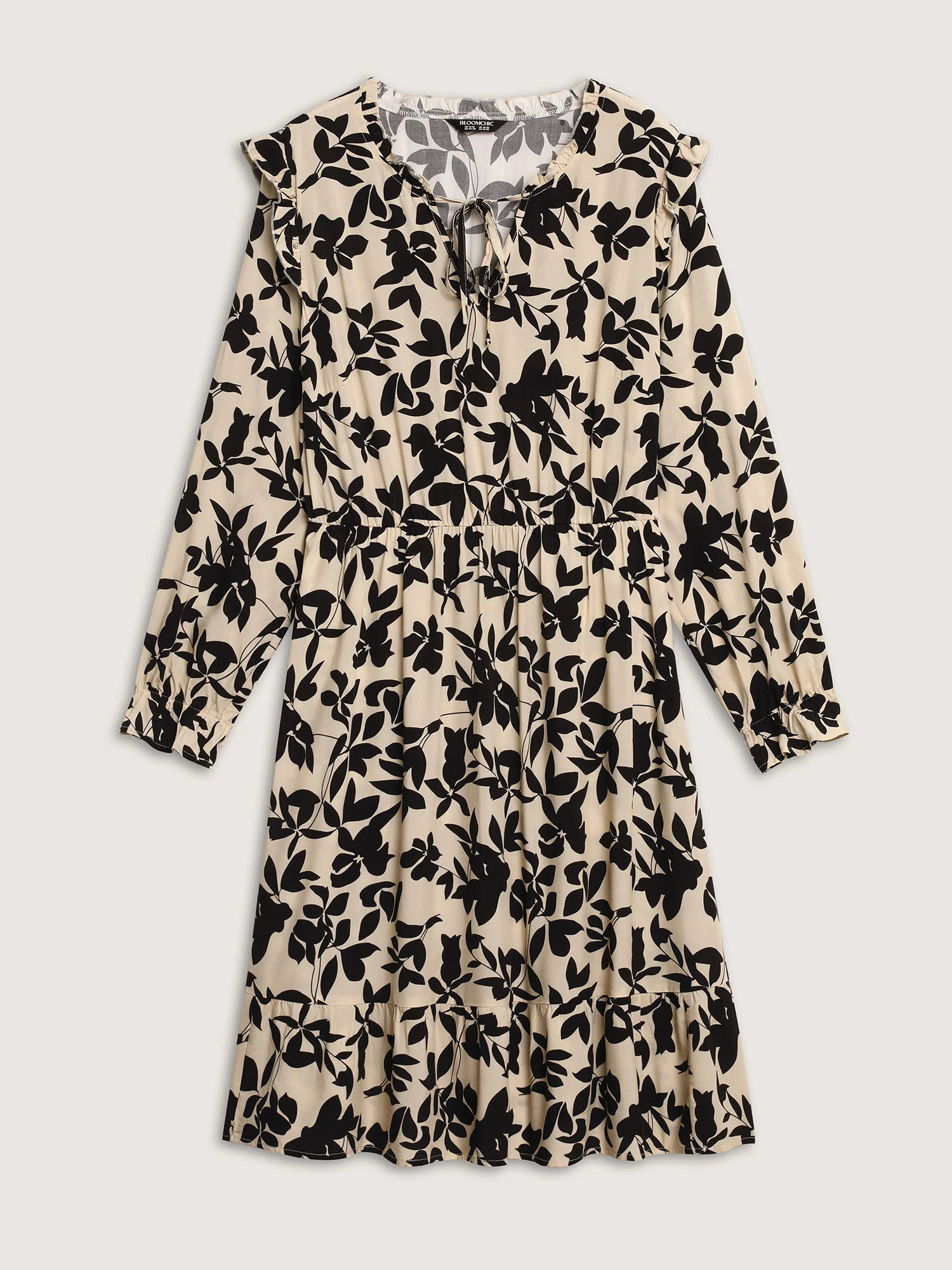 Silhouette Floral Neck-Tie Midi Dress - Image 7