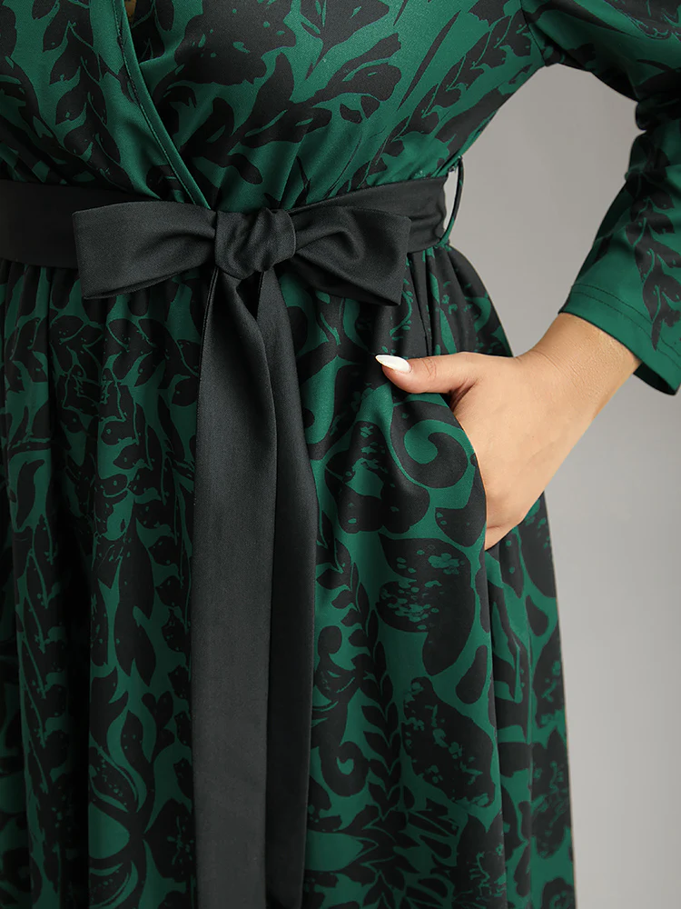 Silhouette Floral Print Belted Wrap Dress - Image 6