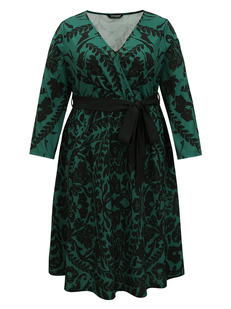 Silhouette Floral Print Belted Wrap Dress - Image 7