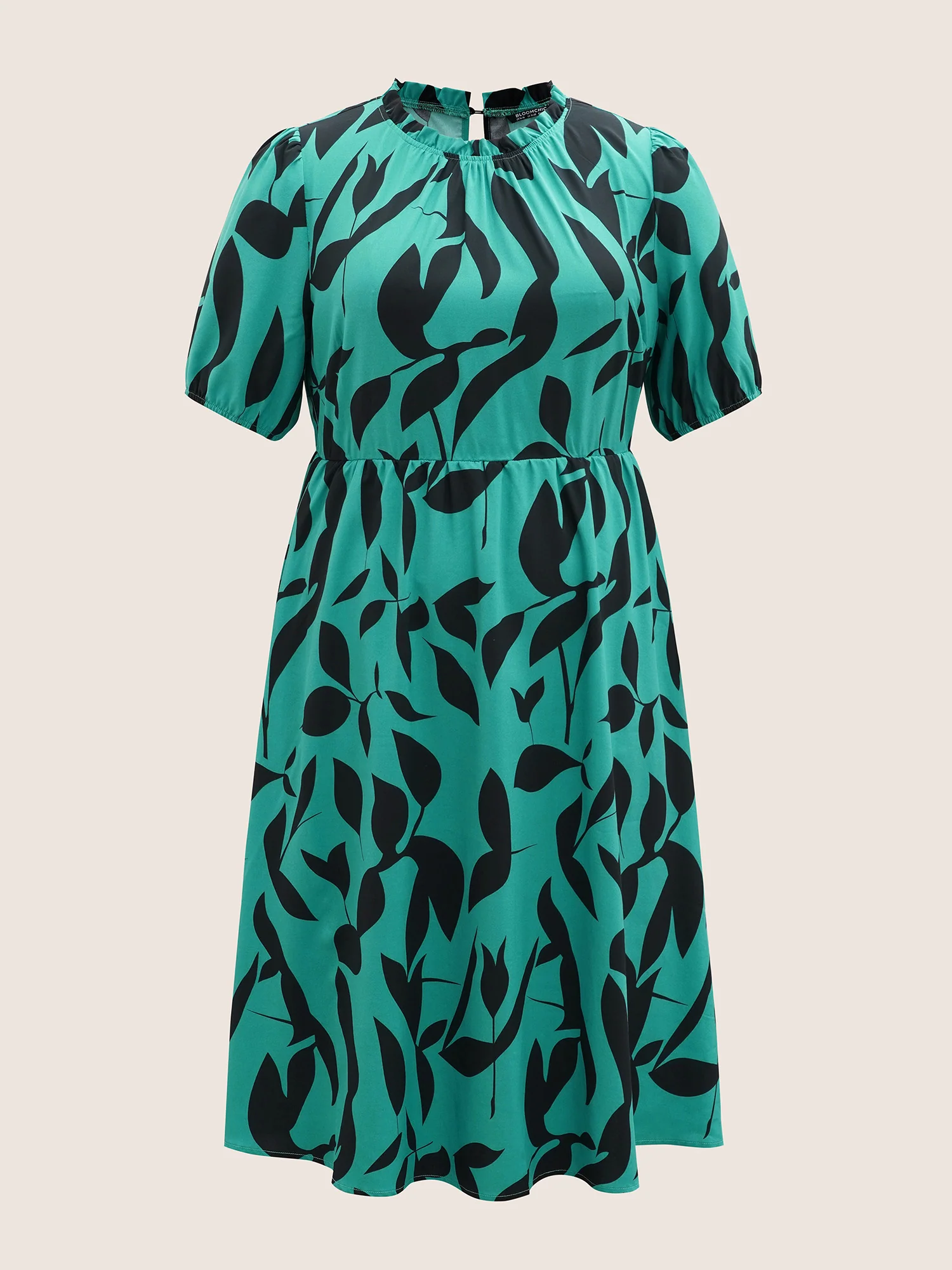 Silhouette Floral Print Mock Neck Midi Dress - Image 11