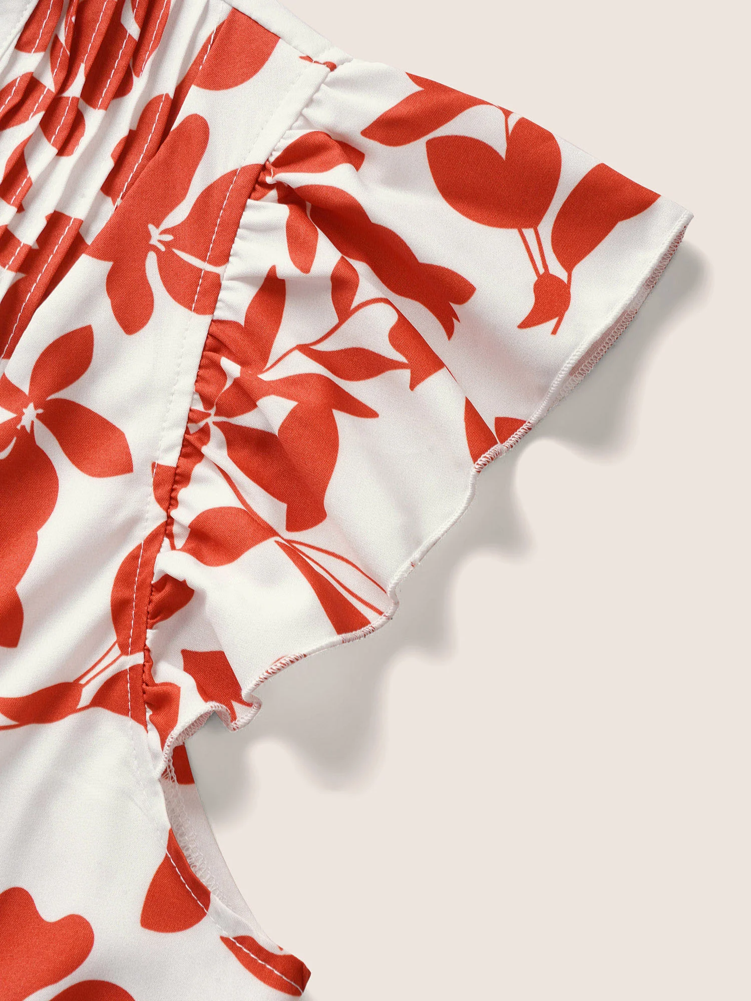 Silhouette Floral Print Notched Collar Pleated Blouse - Image 15