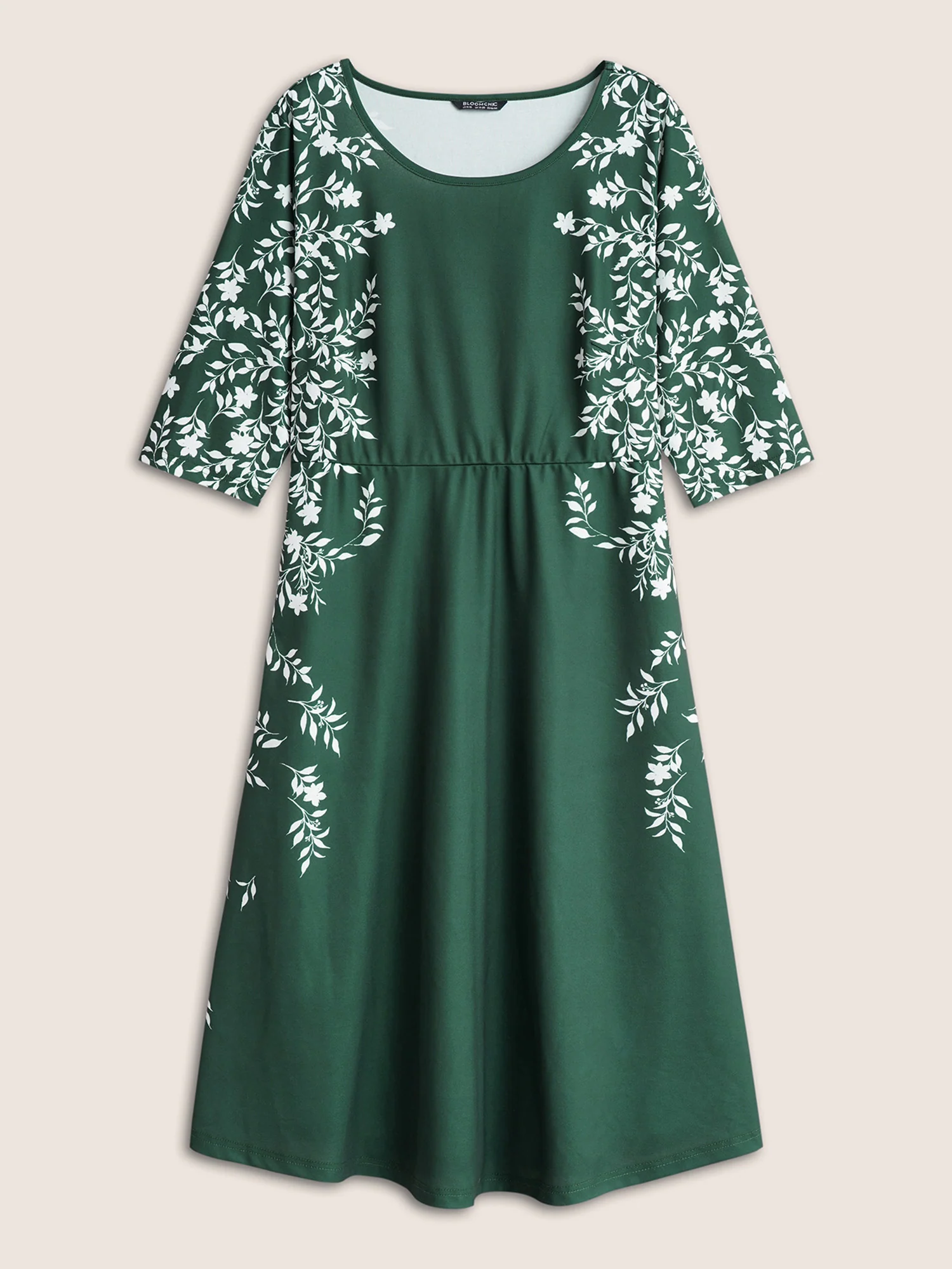 Silhouette Floral Print Pocket Elastic Waist Dress - Image 7