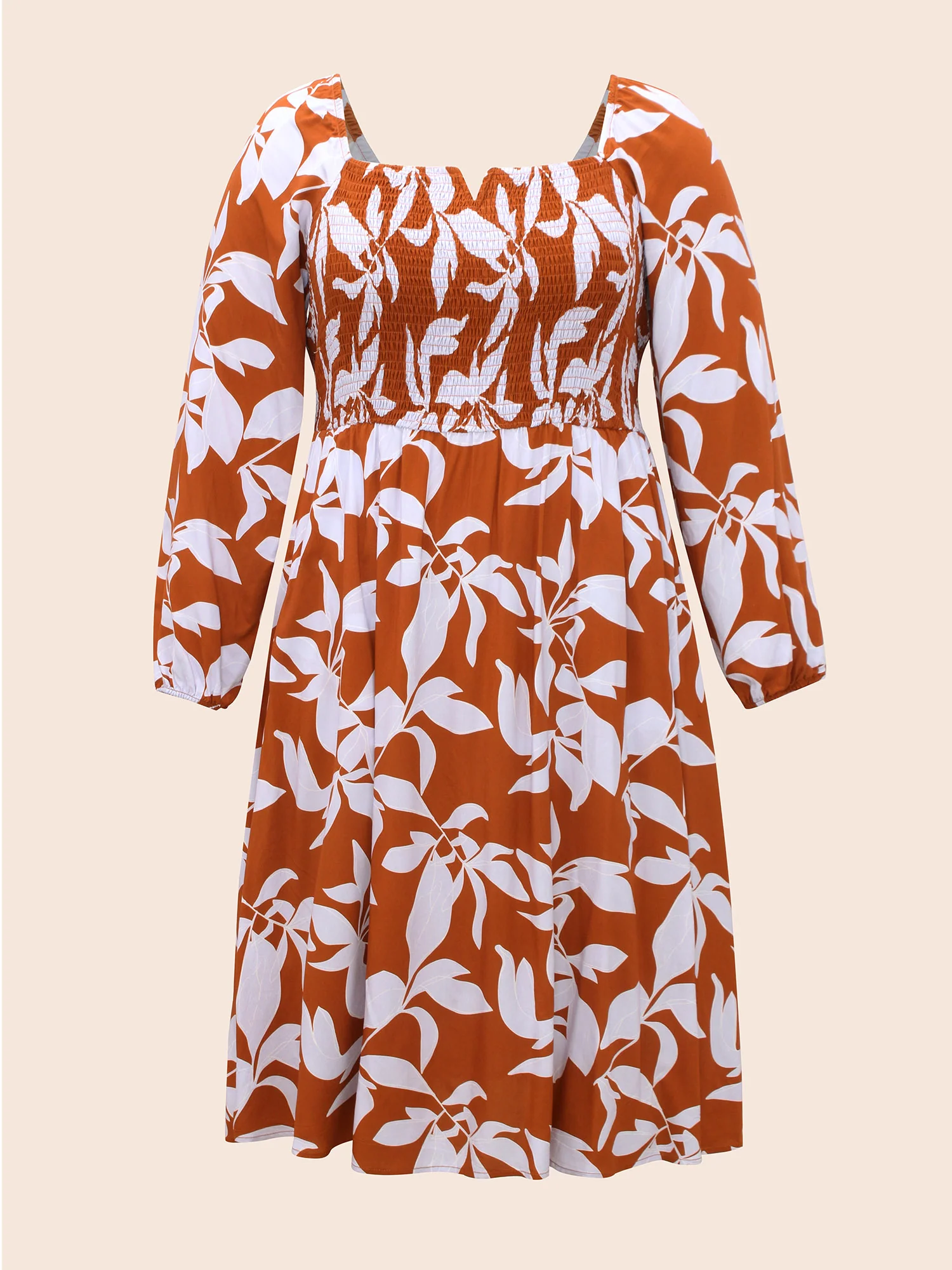 Silhouette Floral Print Shirred Midi Dress - Image 8