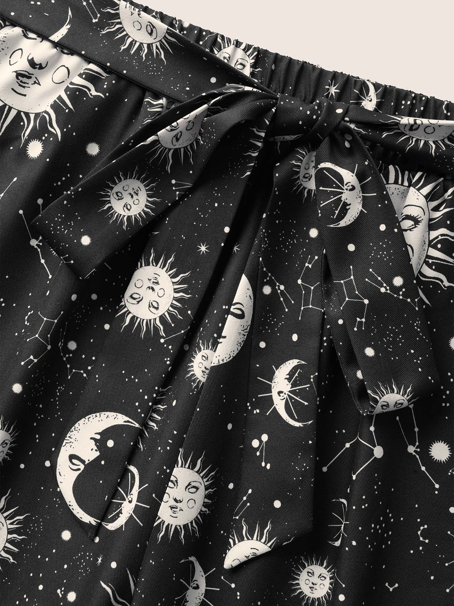 Silhouette Floral Print Ties Side Seam Pocket Pants - Image 15