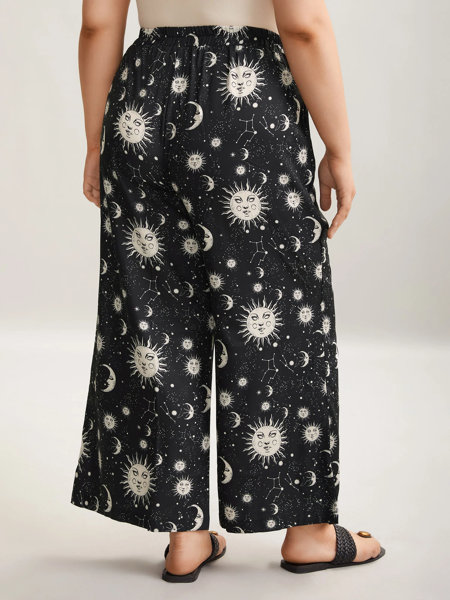 Silhouette Floral Print Ties Side Seam Pocket Pants - Image 20