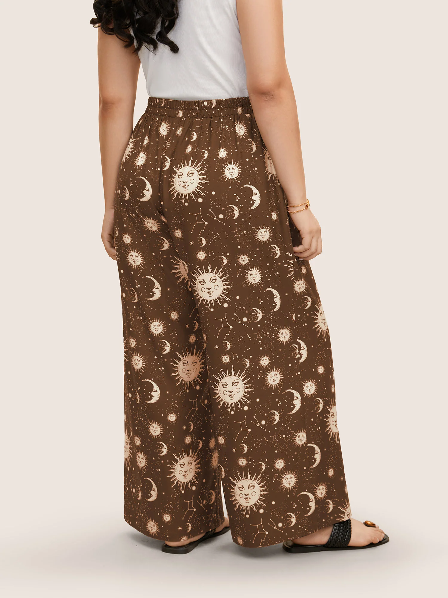 Silhouette Floral Print Ties Side Seam Pocket Pants - Image 24