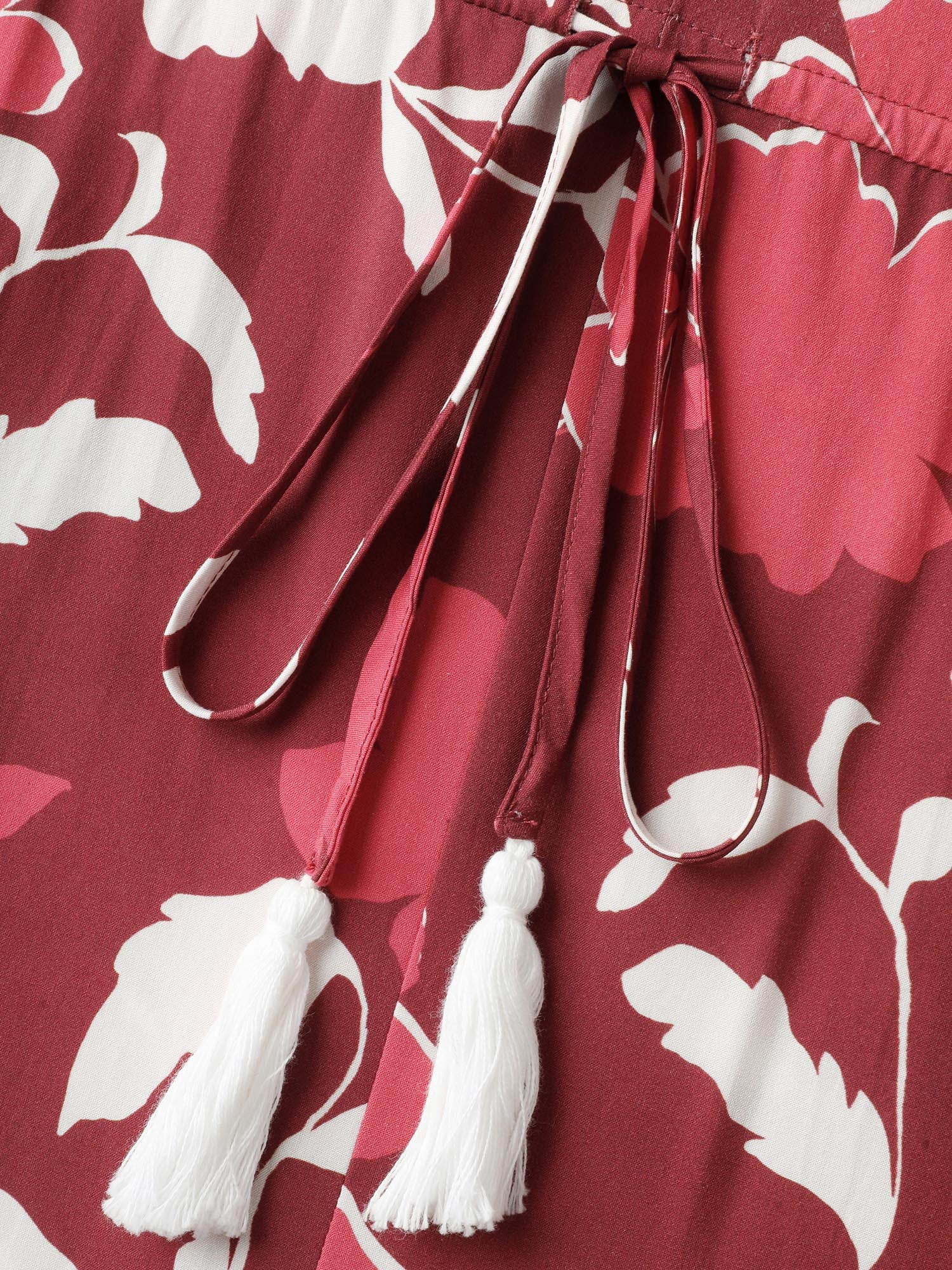 Silhouette Floral Print Waist-Drawstring Midi Dress - Image 5