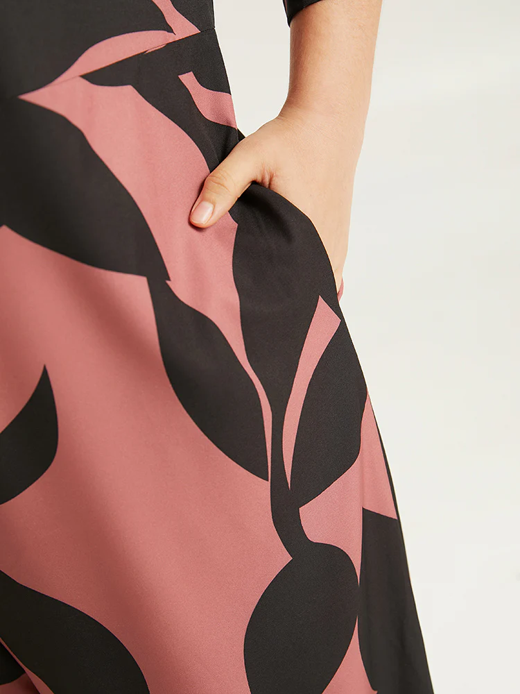 Silhouette Floral Print Zipper Belted Jumpsuit - Image 7