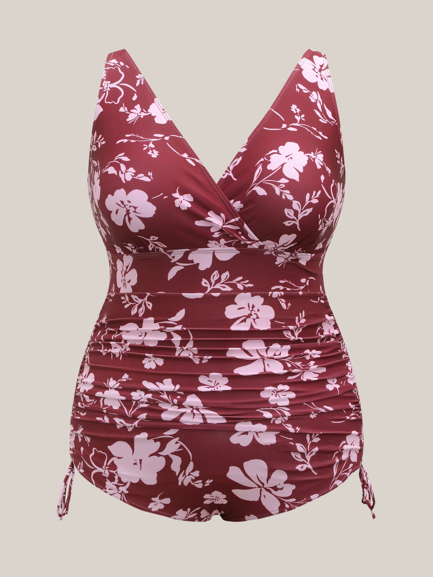 Silhouette Floral Side Drawstring One-Piece Swimsuit - Image 7