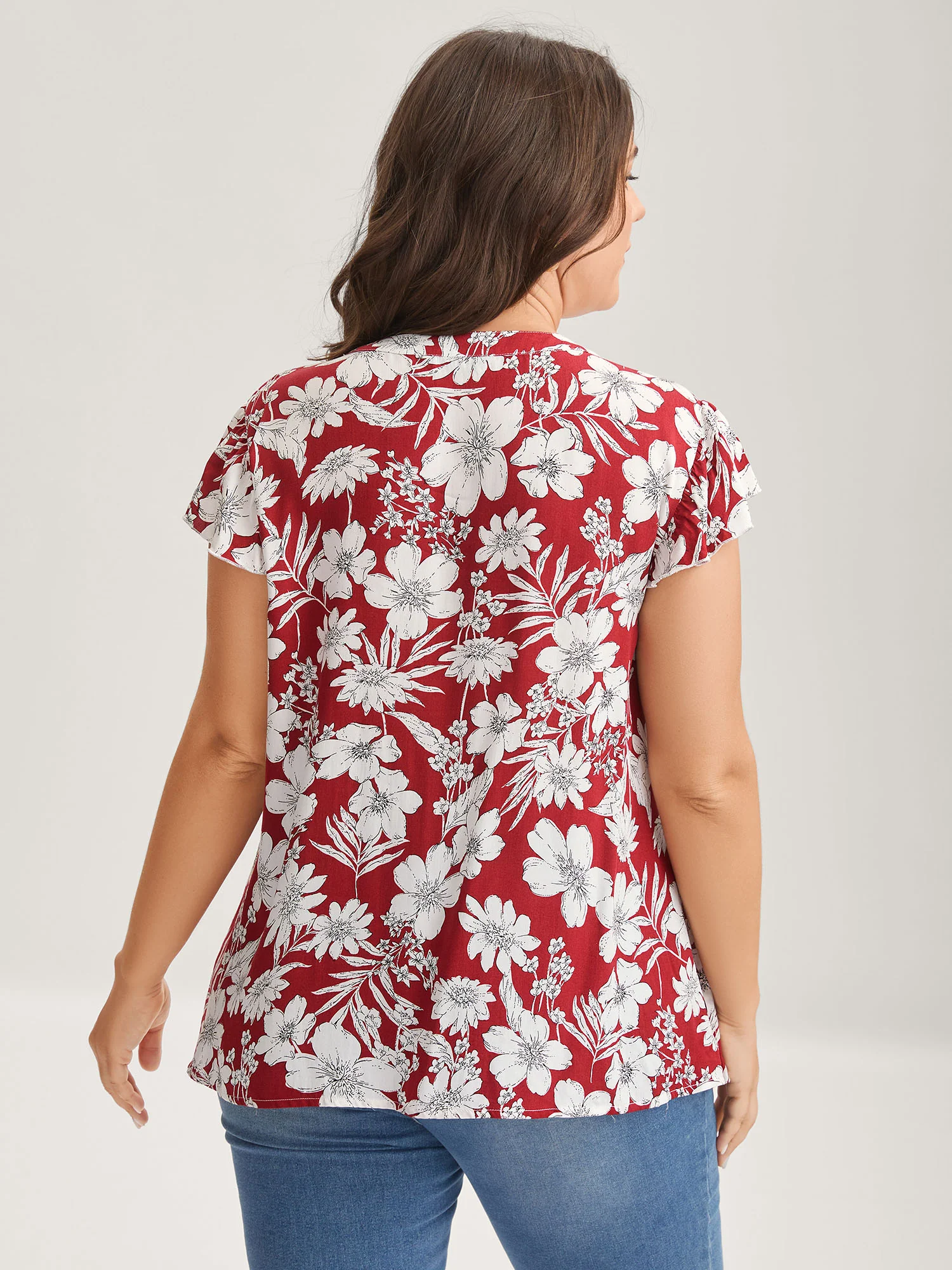 Silhouette Floral Toothpick Pleat Blouse - Image 3