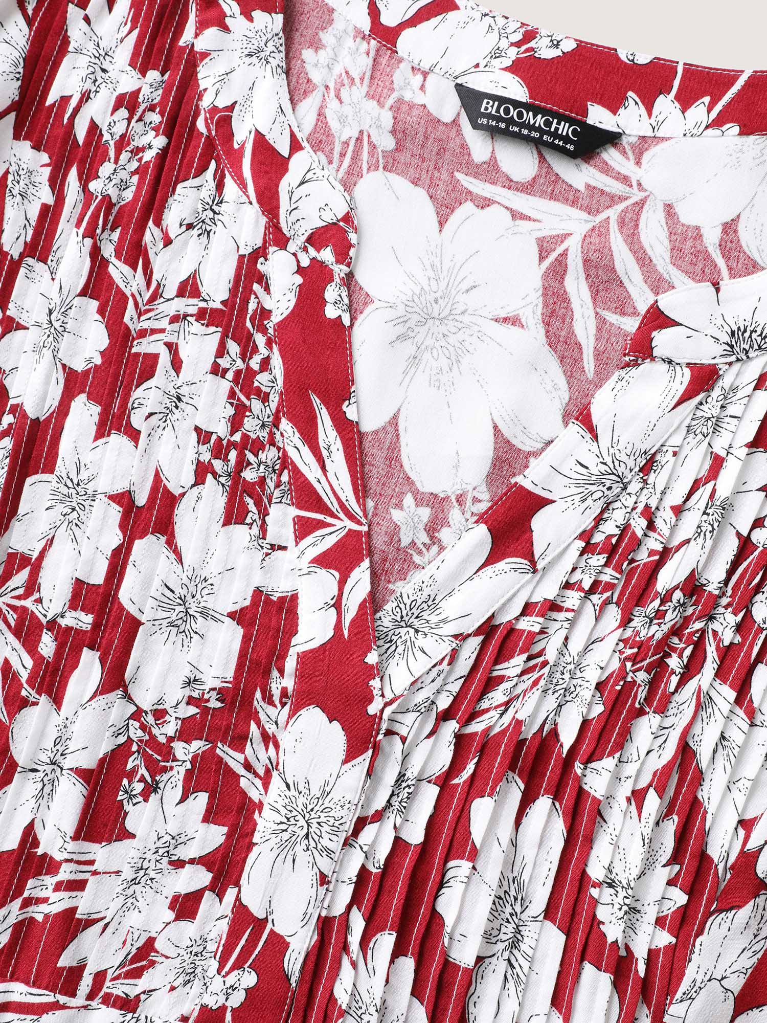 Silhouette Floral Toothpick Pleat Blouse - Image 5