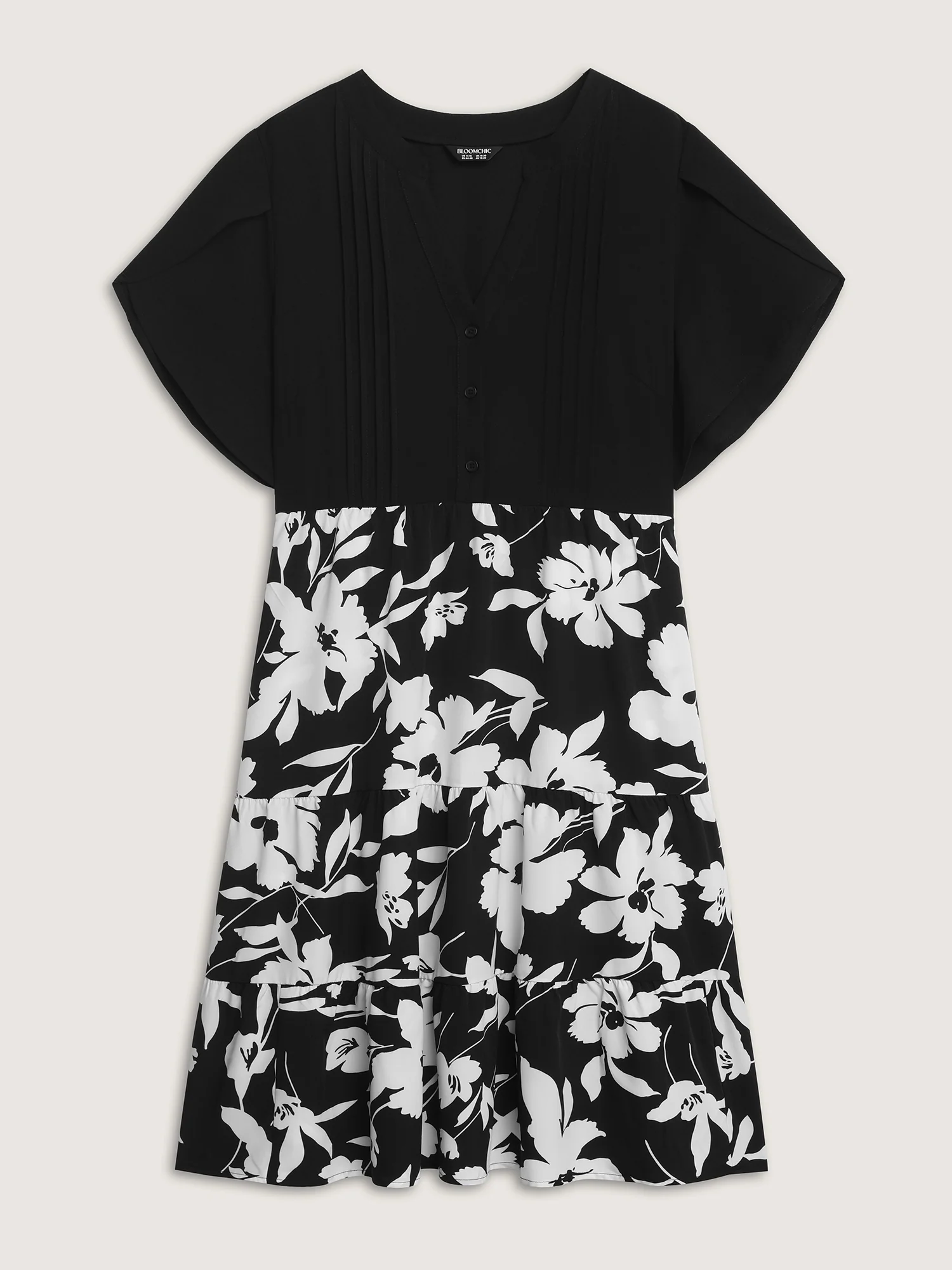 Silhouette Flower Color Contrast Mini Dress - Image 7