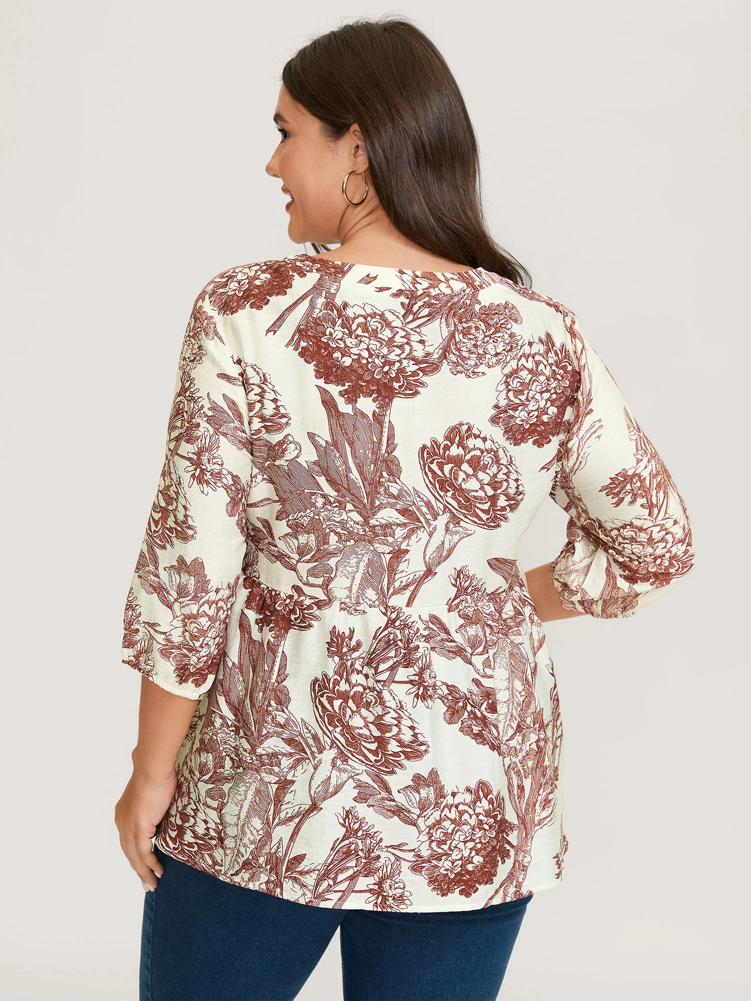Silhouette Flower Flared Tunic Top - Image 4
