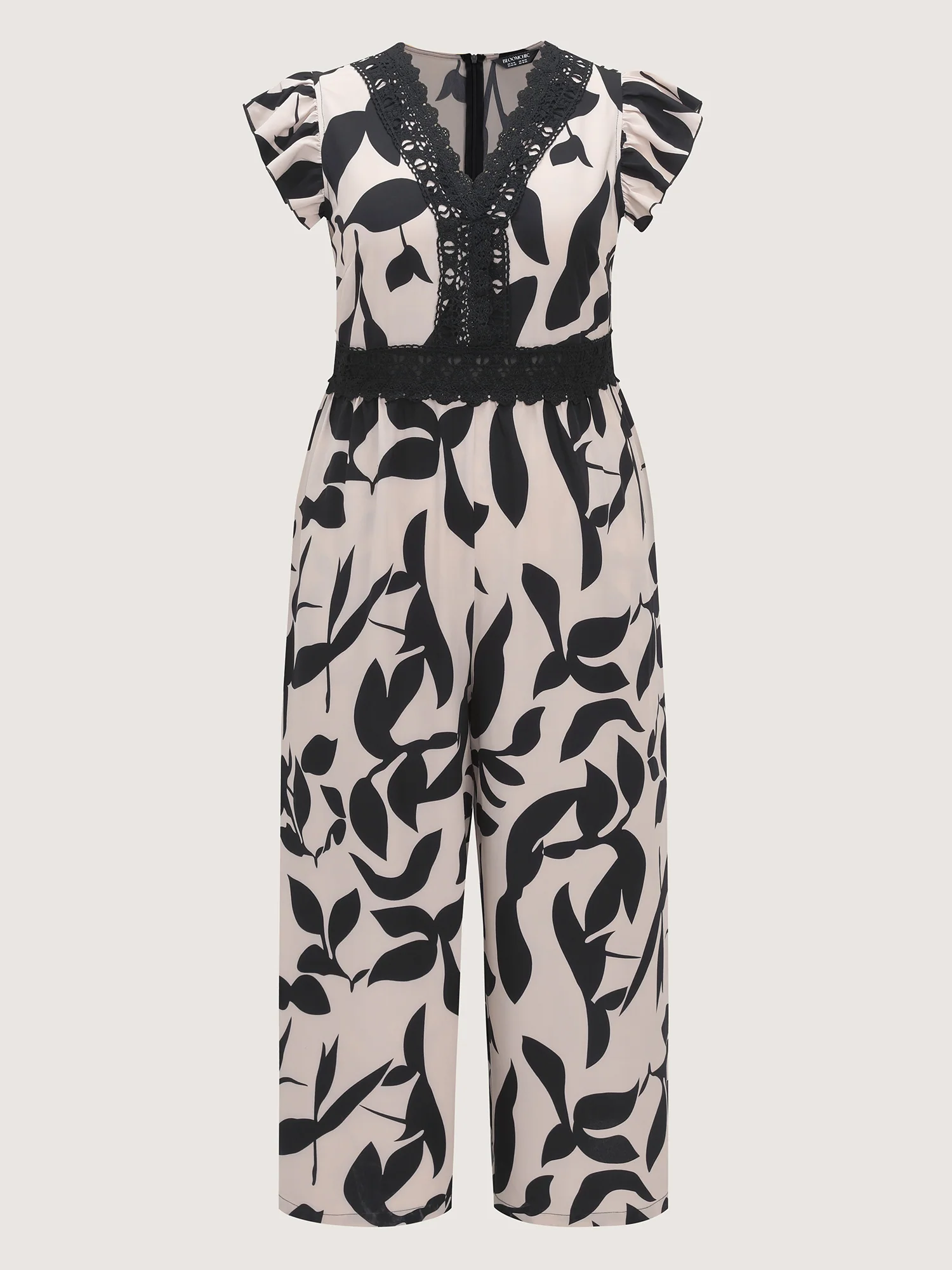 Silhouette Flower Lace Waist-Defining Jumpsuit - Image 7