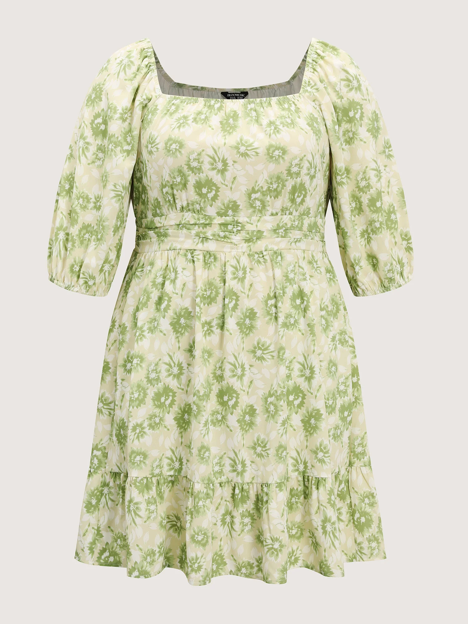 Silhouette Flower Pleated Waist Mini Dress - Image 7