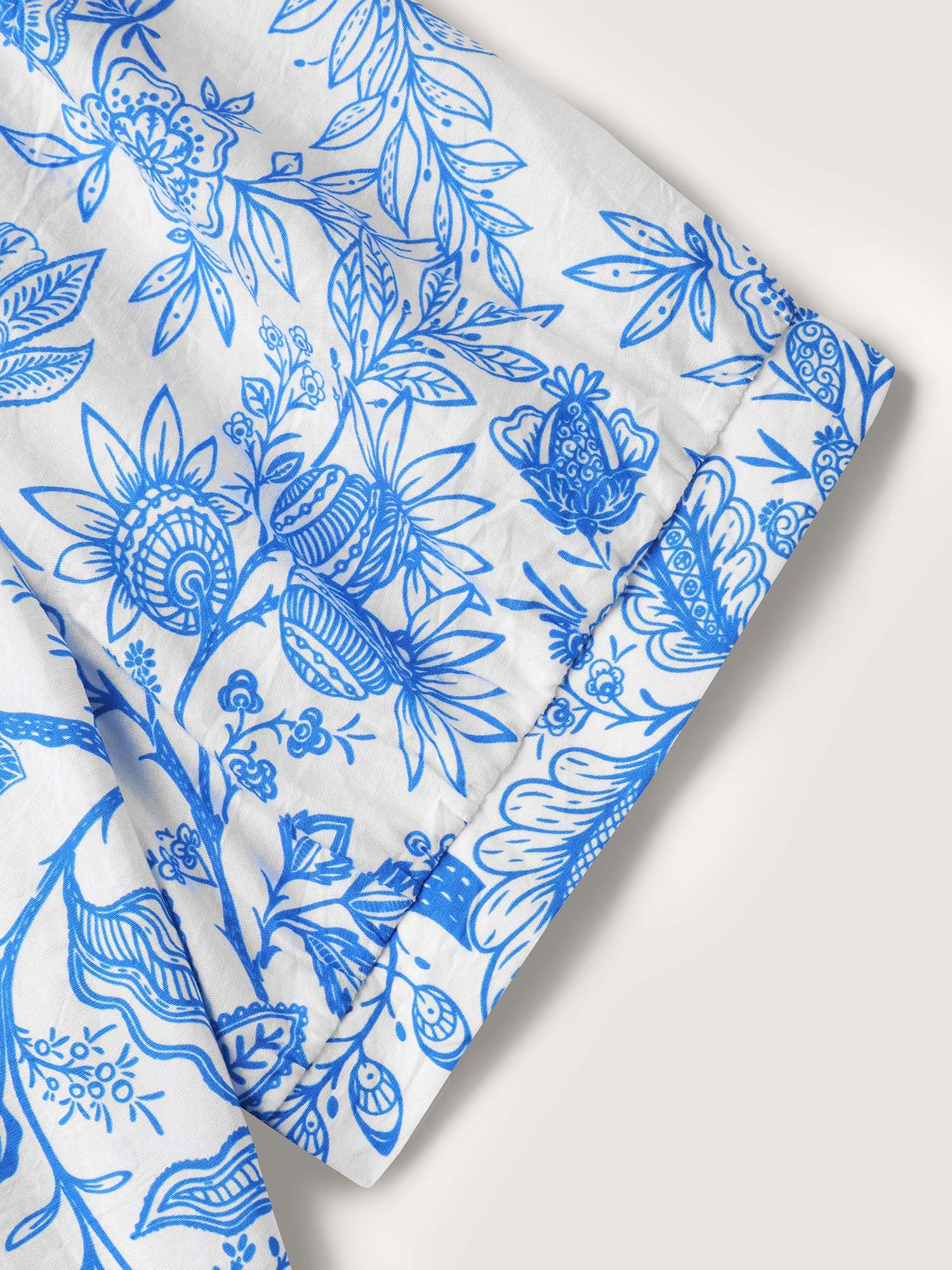 Silhouette Flower Print Neck Tie Blouse - Image 6