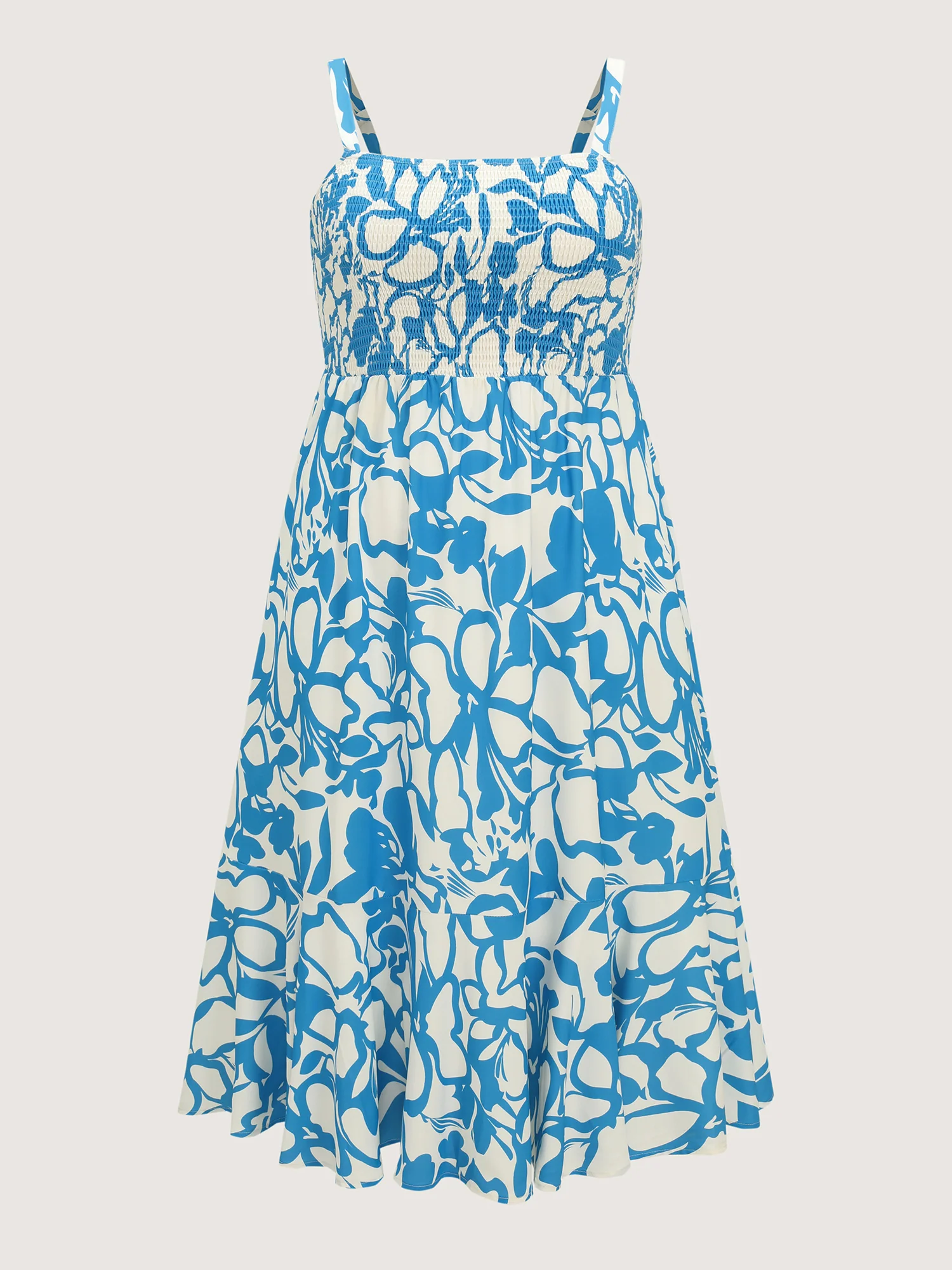 Silhouette Flower Print Shirred Cami Midi Dress - Image 7