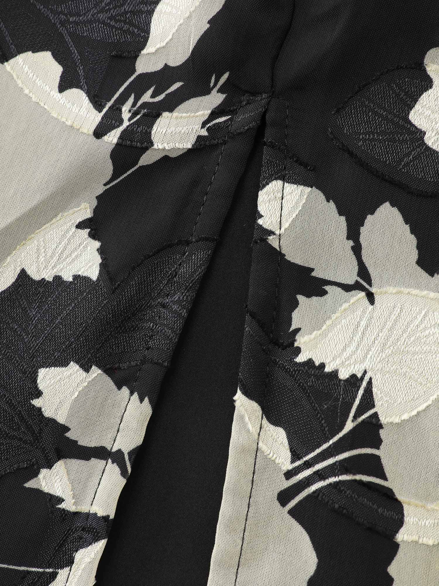 Silhouette Flower Print Shirred Pockets Midi Dress - Image 8