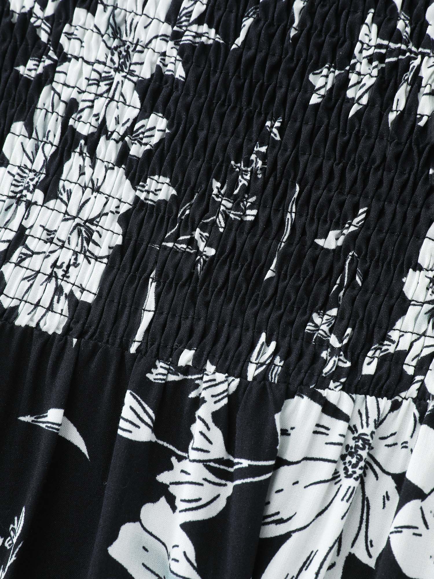 Silhouette Flower Shirred Maxi Dress - Image 6