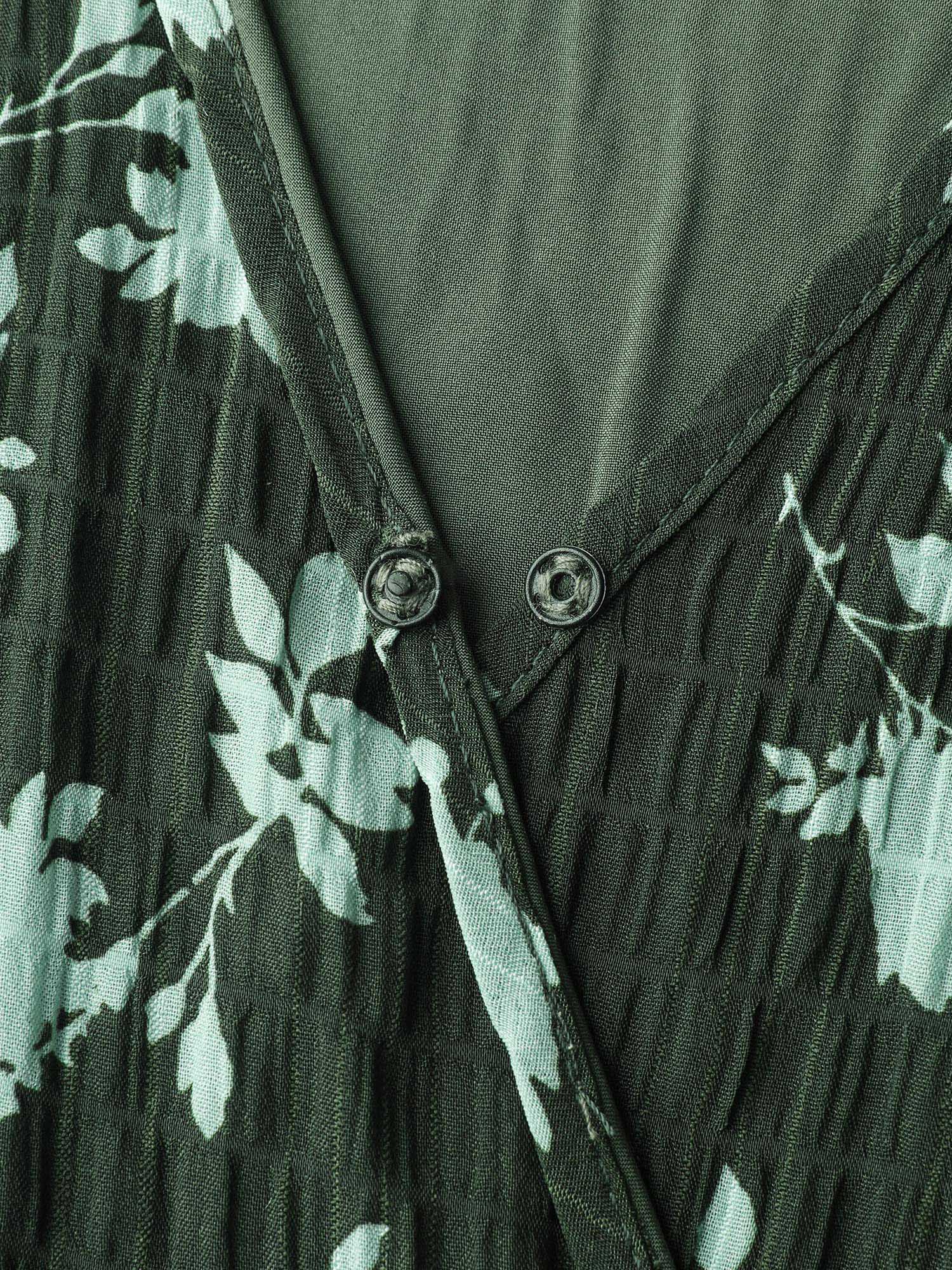 Silhouette Flower Tiered Belted Maxi Dress - Image 6