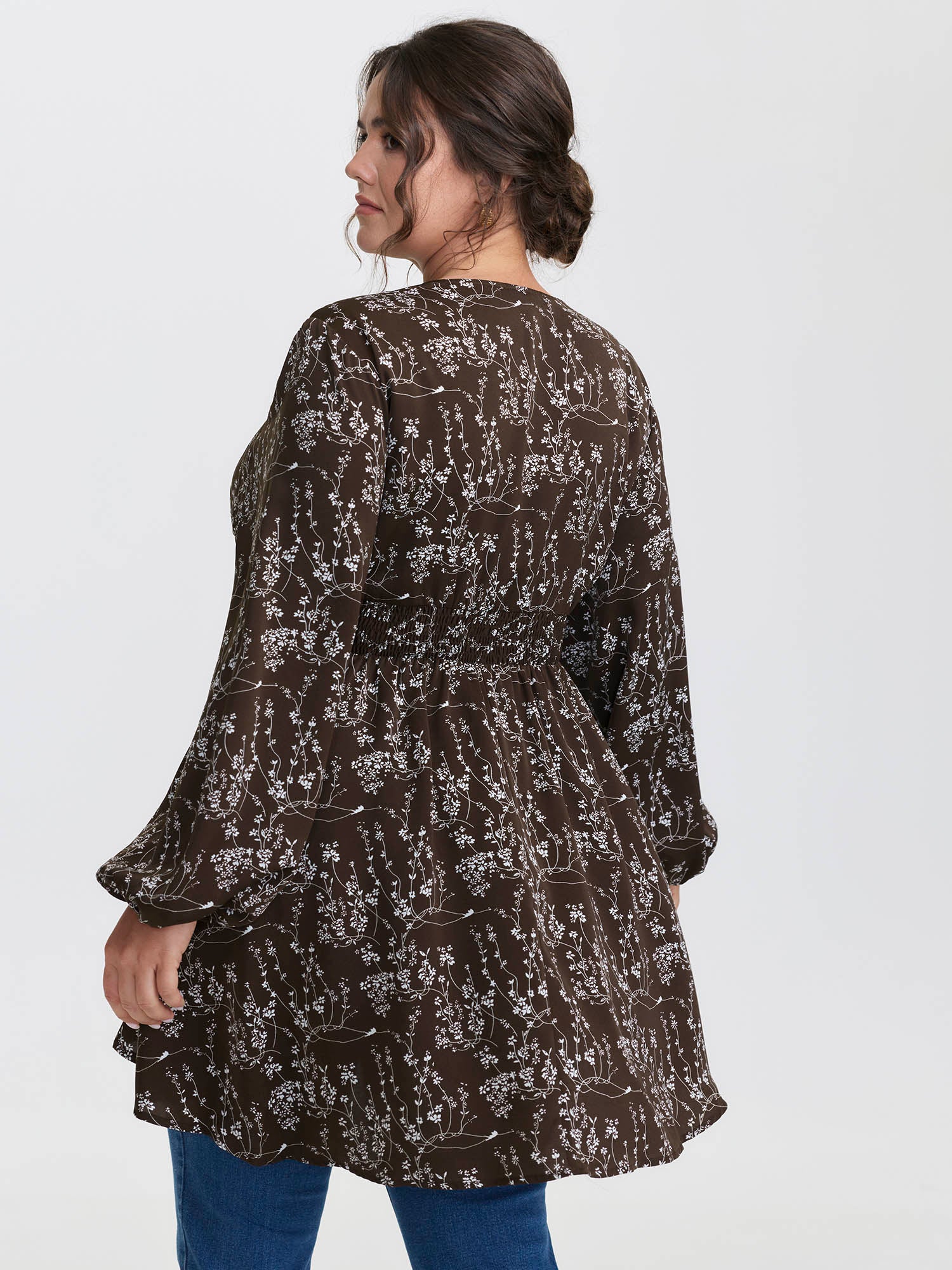 Silohuette Flower V-Neck Blouse - Image 5