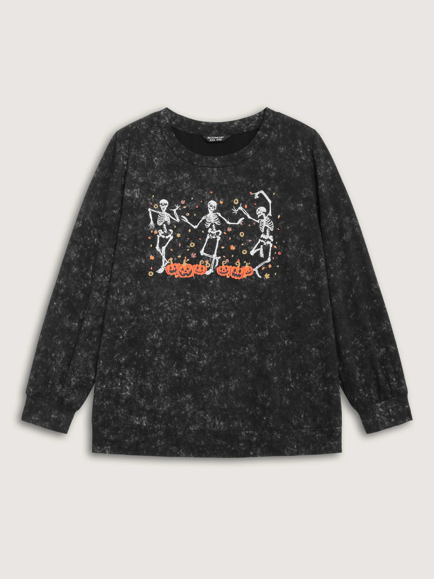 Skeleton Halloween Party Snowflake Effect Sweatshirt - Image 8