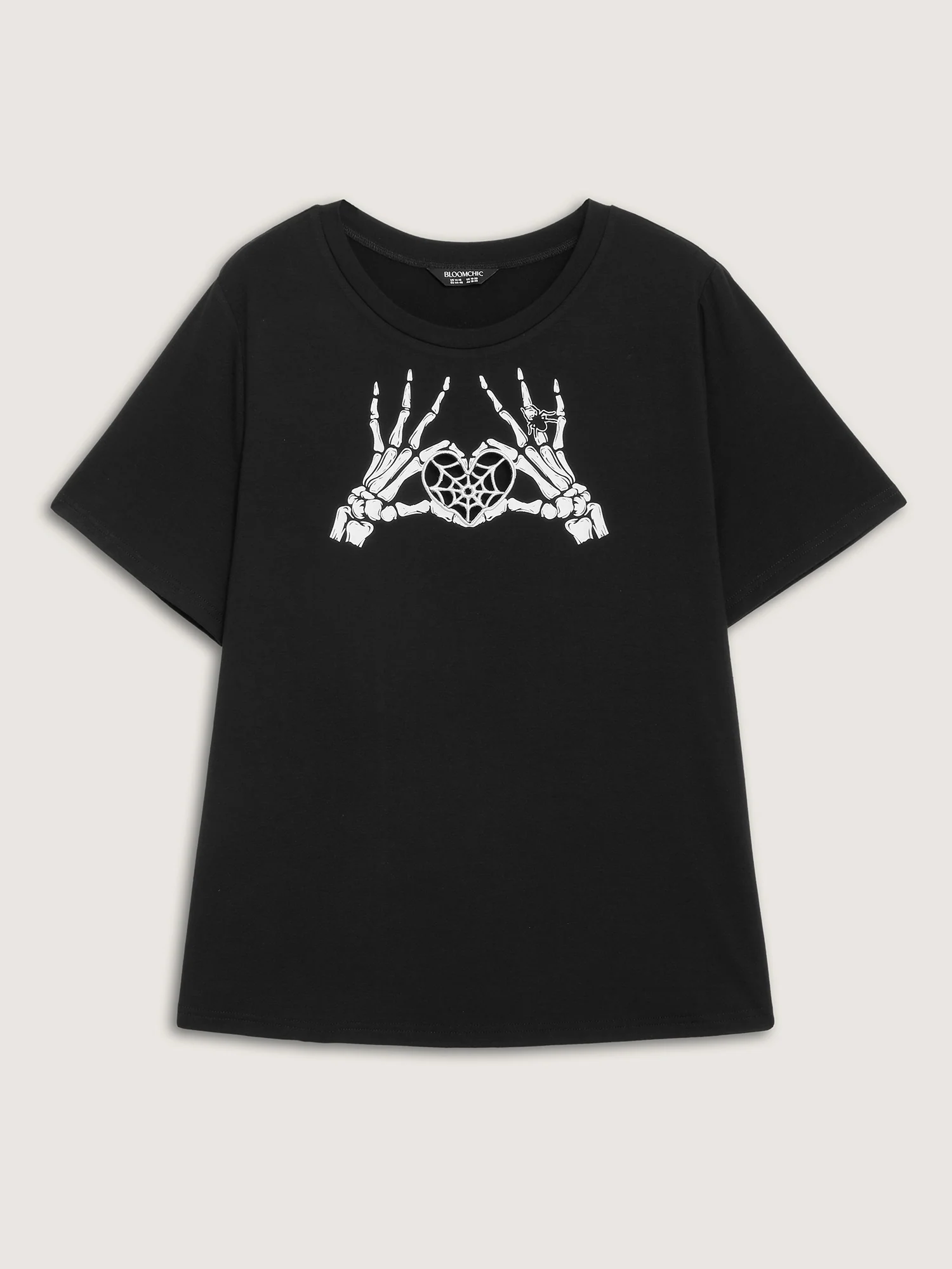 Skeleton Heart Embroidered Cut-Out T-Shirt - Image 6