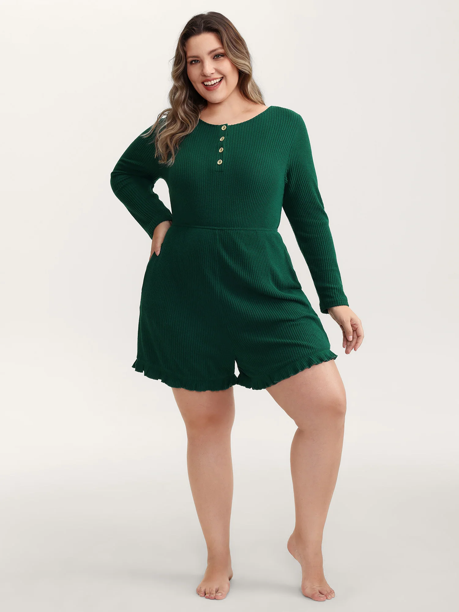 Soft Skin-Friendly Textured Pajama Romper - Image 3