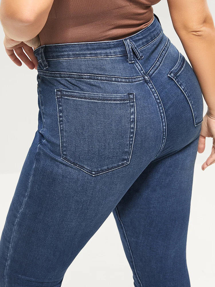 Skinny Extremely Stretchy High Rise Medium Wash Sculpt Waist Jeans - Image 5