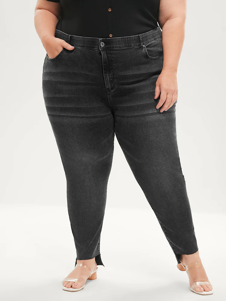 Skinny Moderately Stretchy Mid Rise Dark Wash Gap Proof Jeans - Image 9
