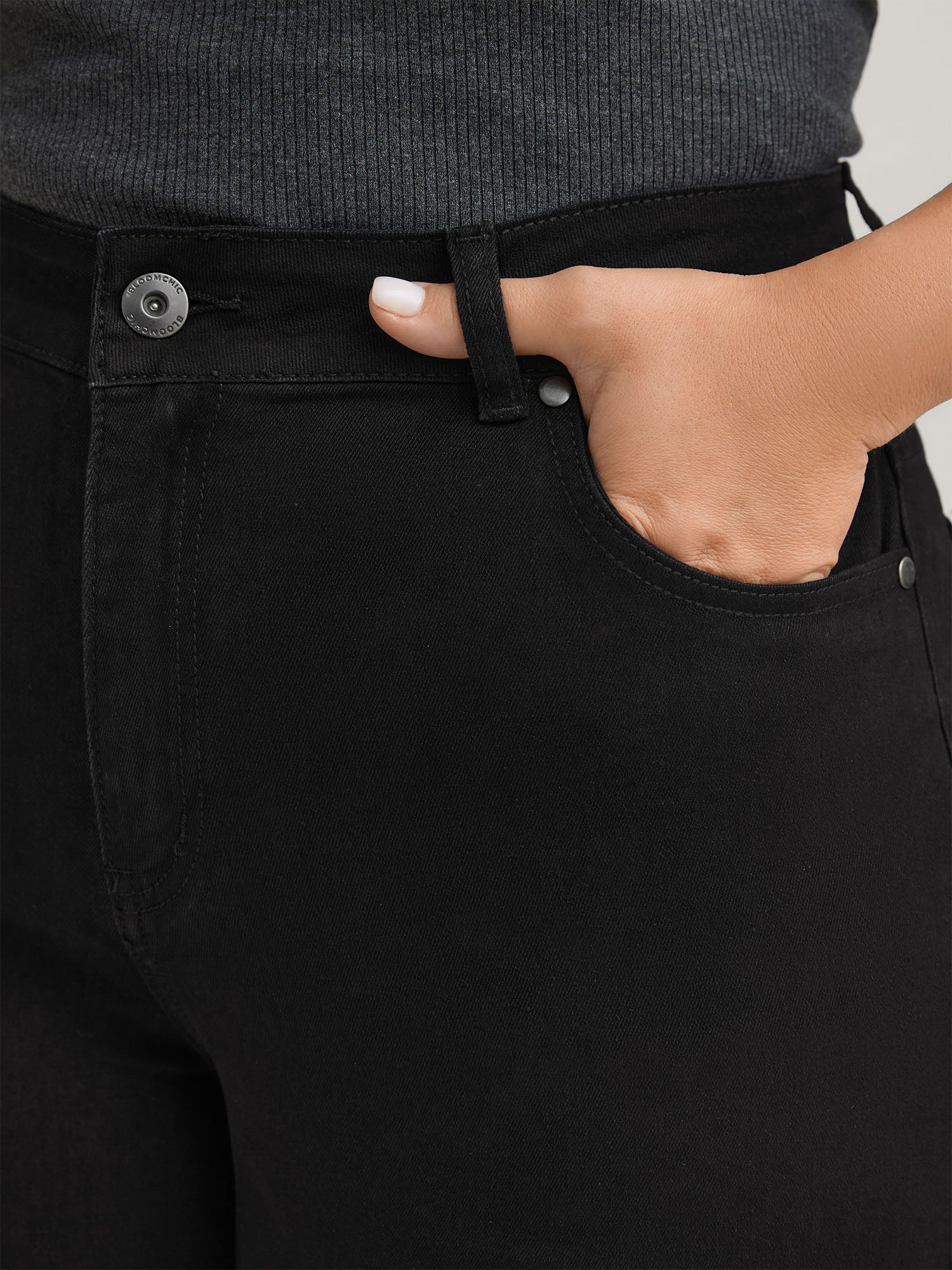 Skinny Very Stretchy High Rise Black Wash Sculpt Waist Jeans - Image 3