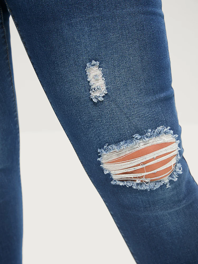 Skinny Very Stretchy  High Rise Medium Wash Sculpt Waist Jeans - Image 10