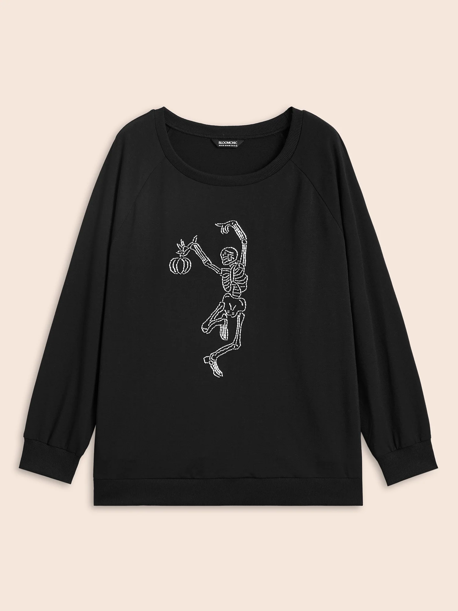 Skull Embellished Raglan Sweatshirt - Image 8