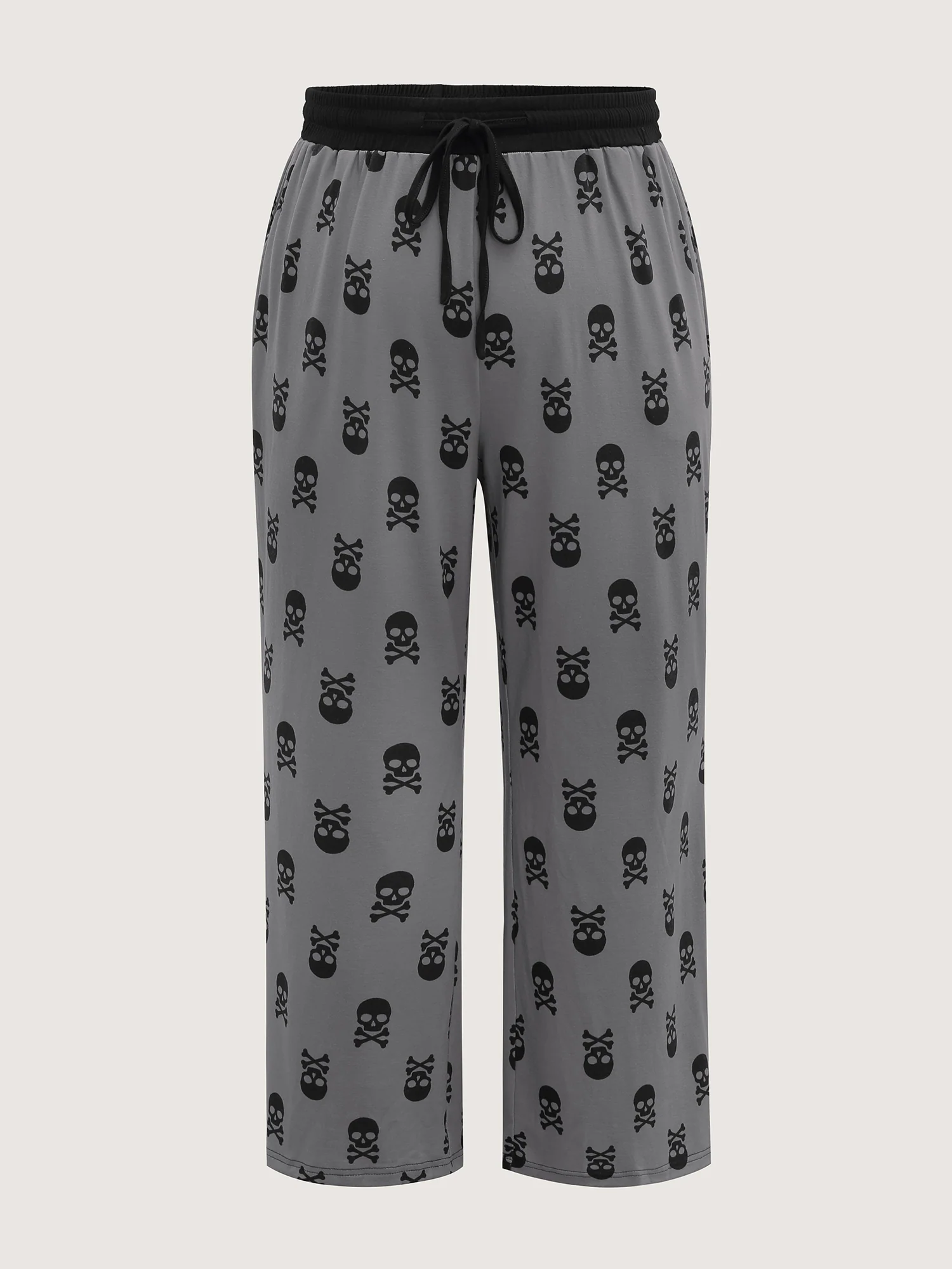 Skull Halloween Print Micro-Flare Lounge Pants - Image 7