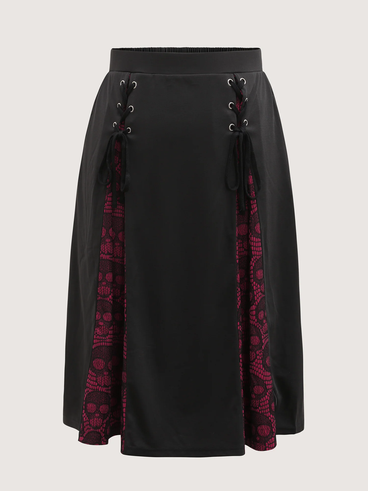 Skull Mesh Panel Cross-Tie Maxi Skirt - Image 9