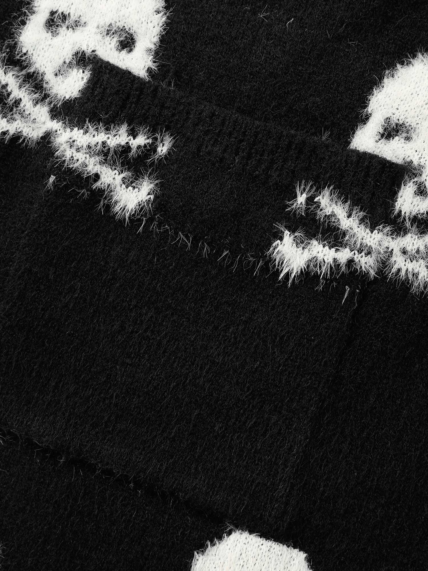 Skull Pattern Plus Jacquard Open Cardigan - Image 6