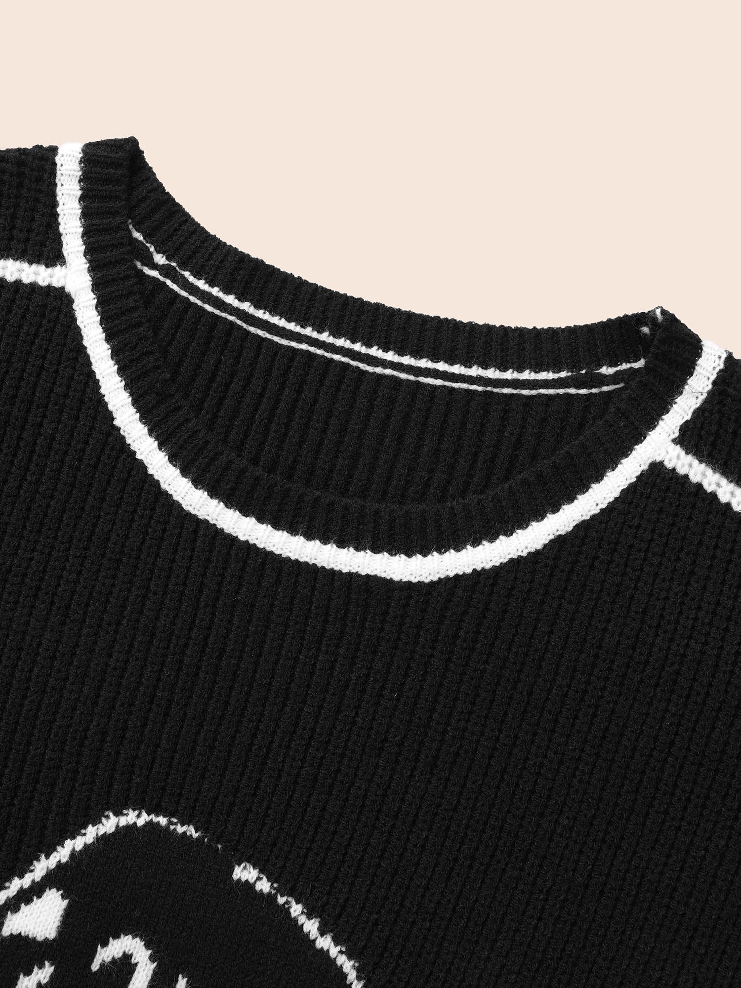 Skull Printed Balloon Sleeves Pullover - Image 7