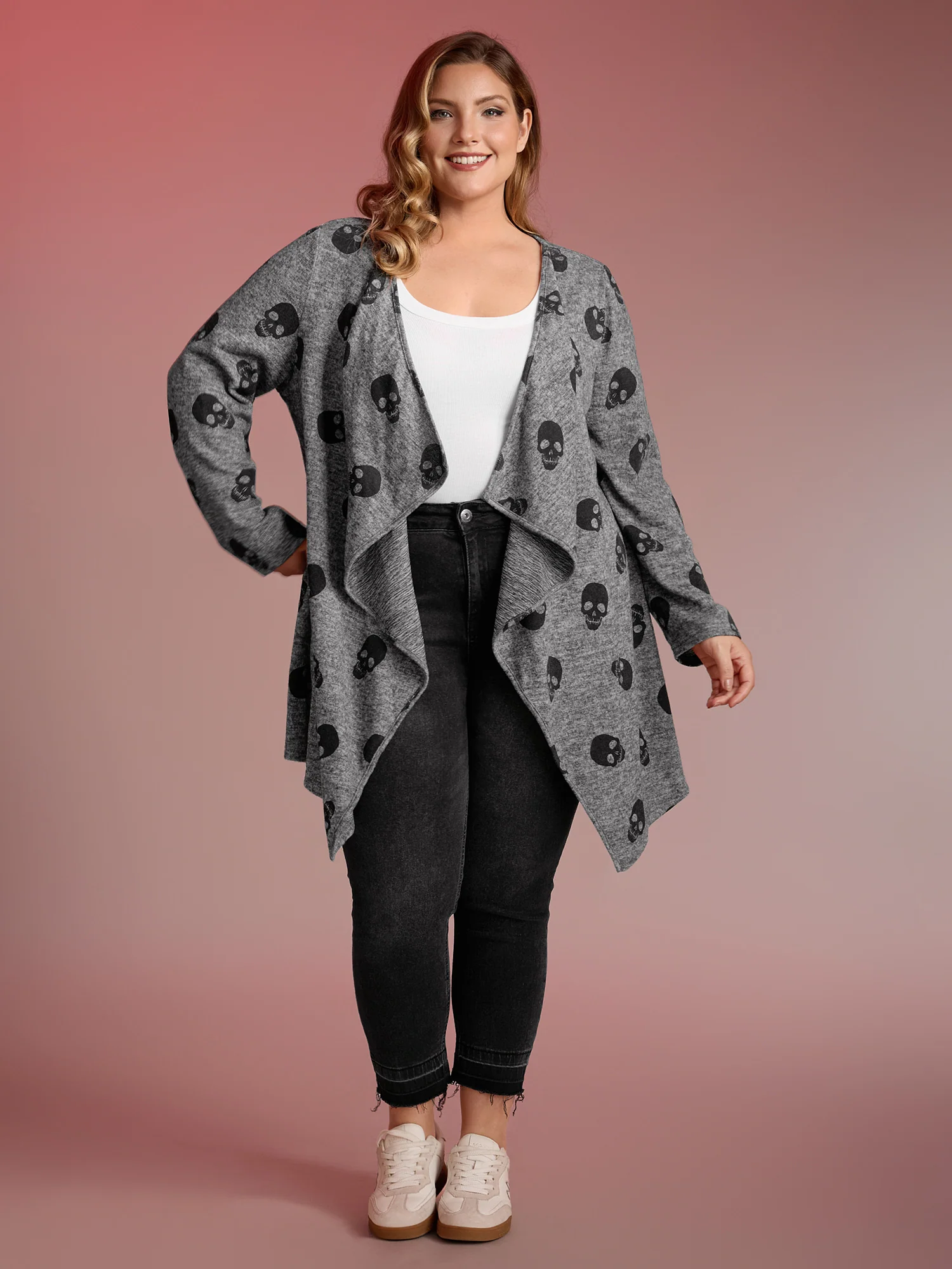 Skulls Everywhere Asymmetrical Edge Jacket - Image 3