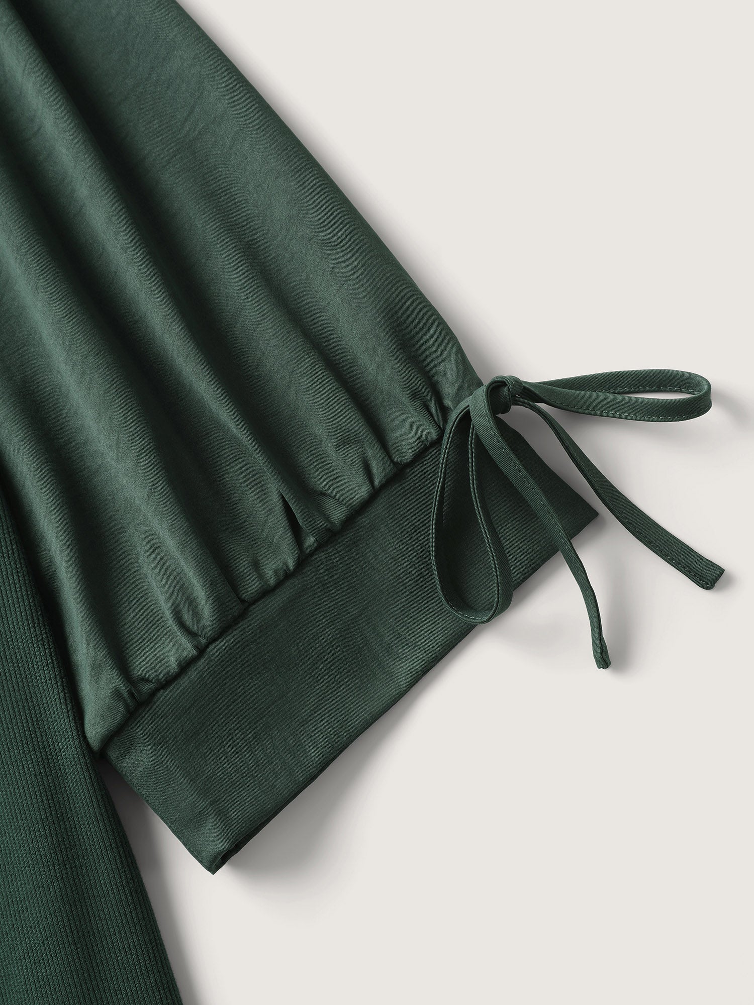 Sleeve Tie Plain Knit Solid Top - Image 7