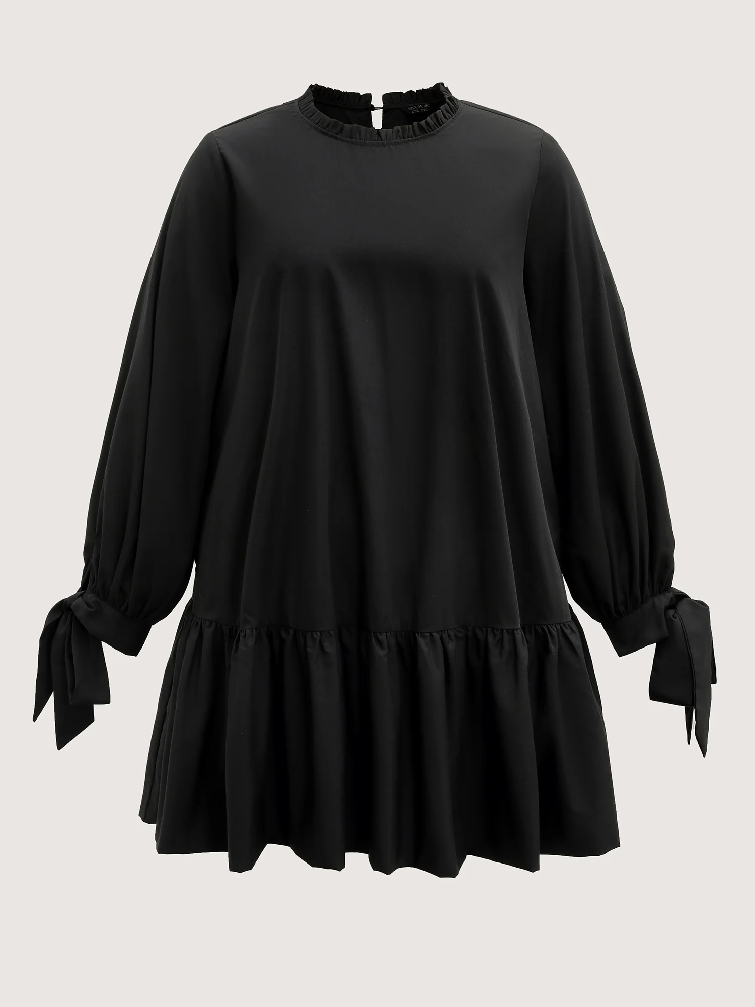 Sleeve-Tie Relaxed-Fit Knee-Length Dress - Image 7