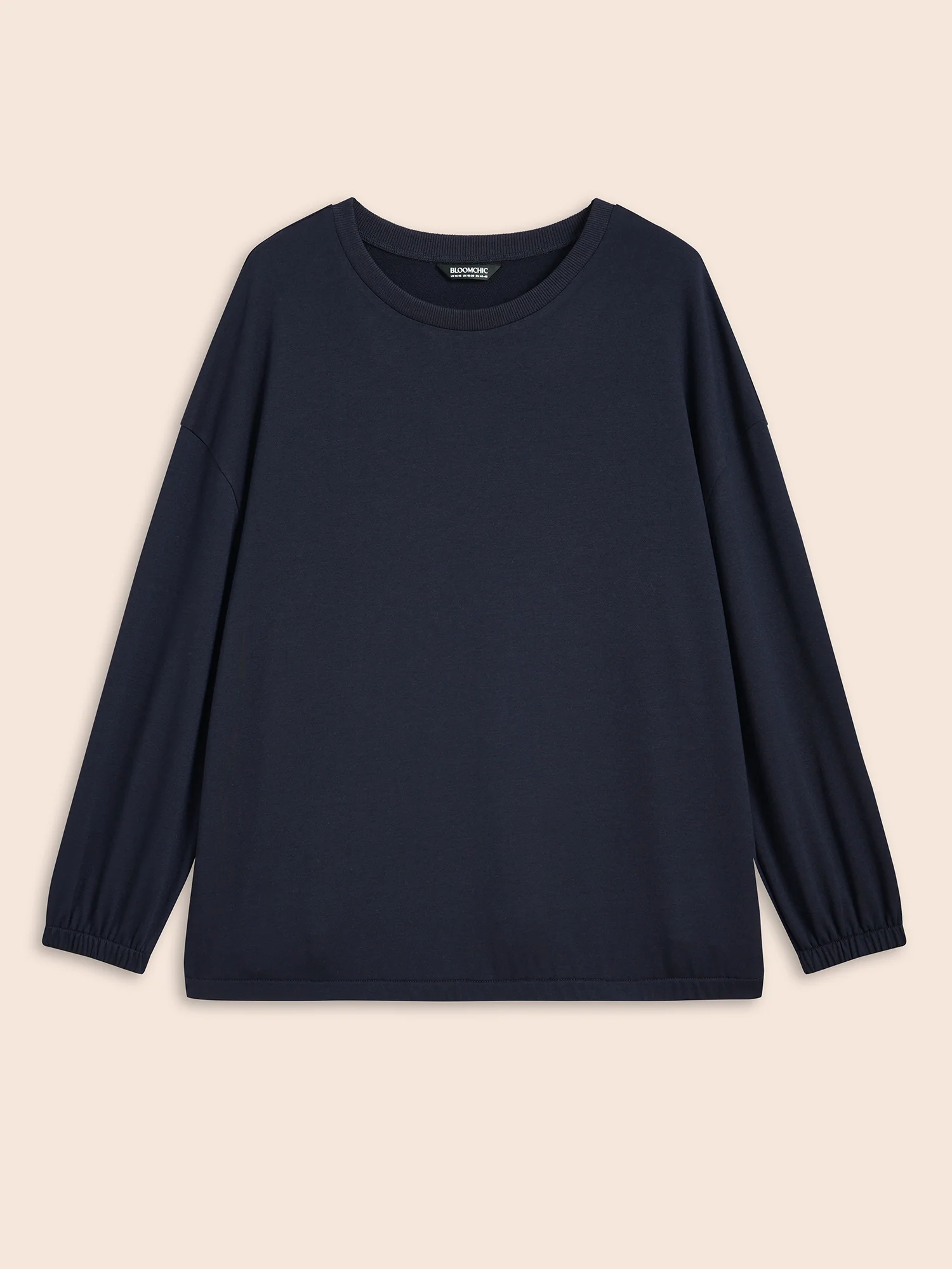 Slightly Stretchy Drop Shoulder Sleeve Sweatshirt - Image 8