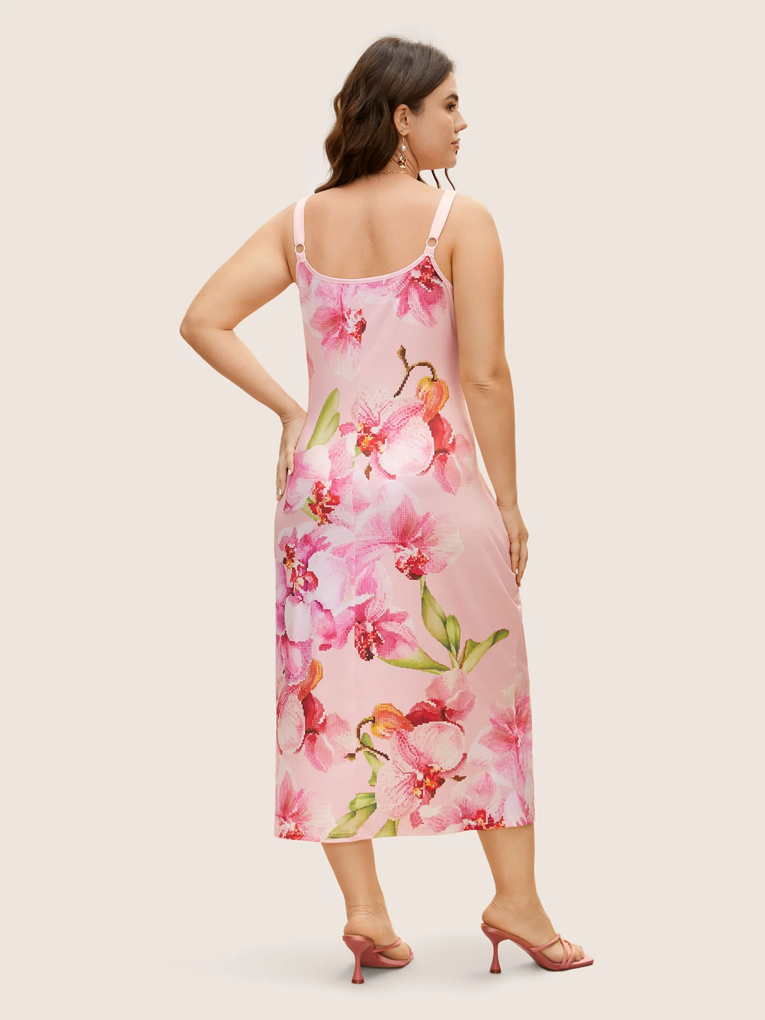 Slim Fit Butterfly Orchid Adjustable Straps Dress - Image 3