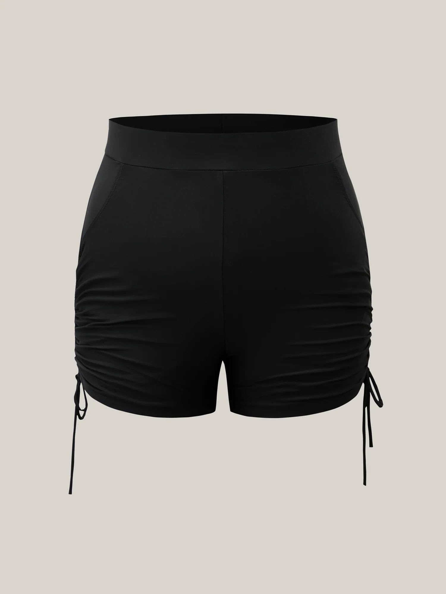 Ruched Adjustable Drawstring Pocket Slim Swim Shorts - Image 7