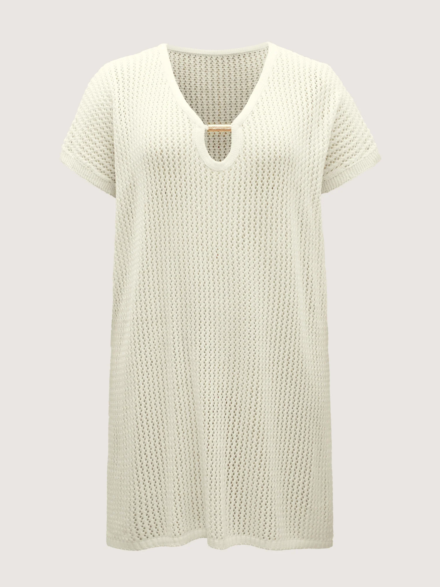 Slit Cut-Out Metal Ring Swim Cover-Up - Image 7