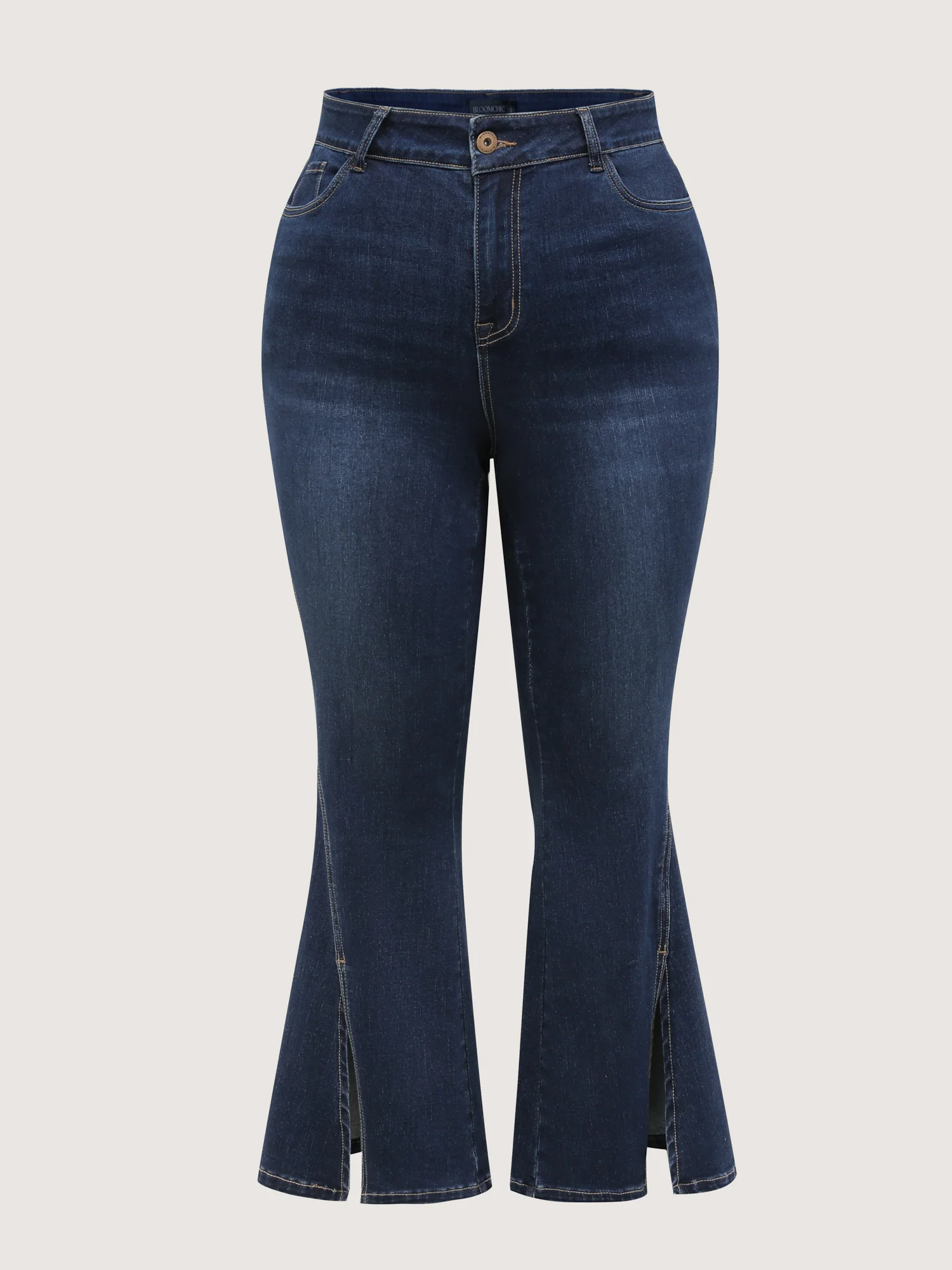 Slit Flared Hem Bootcut Jeans - Image 8