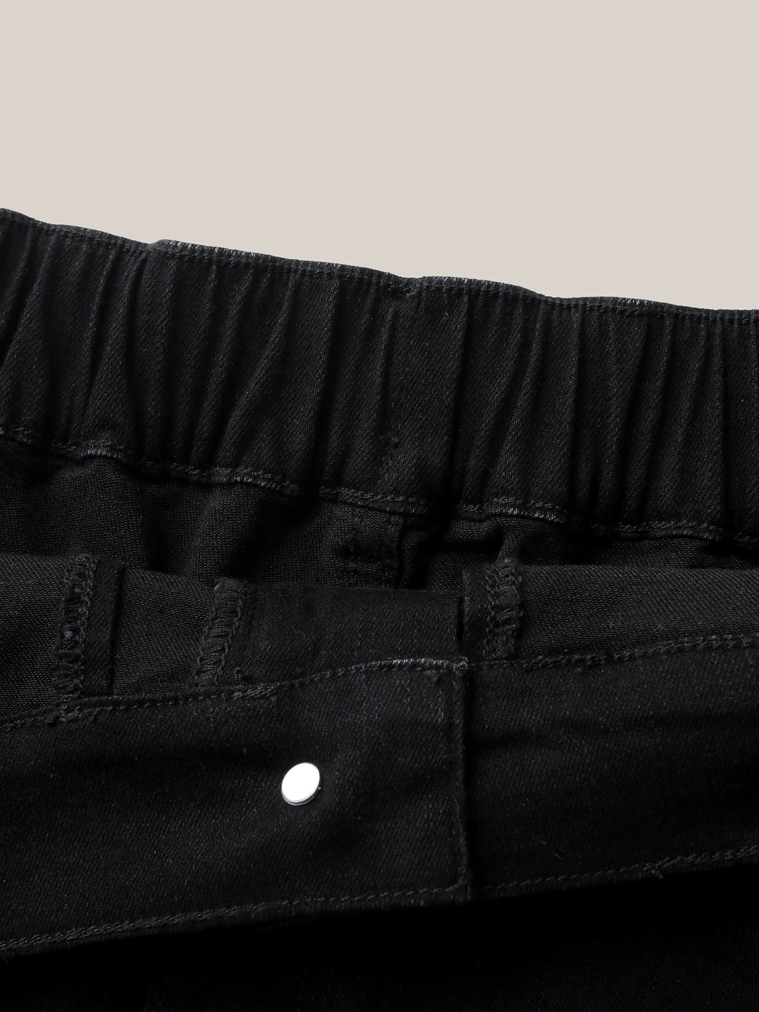 Plain Slit Fitted  Denim Skorts - Image 6