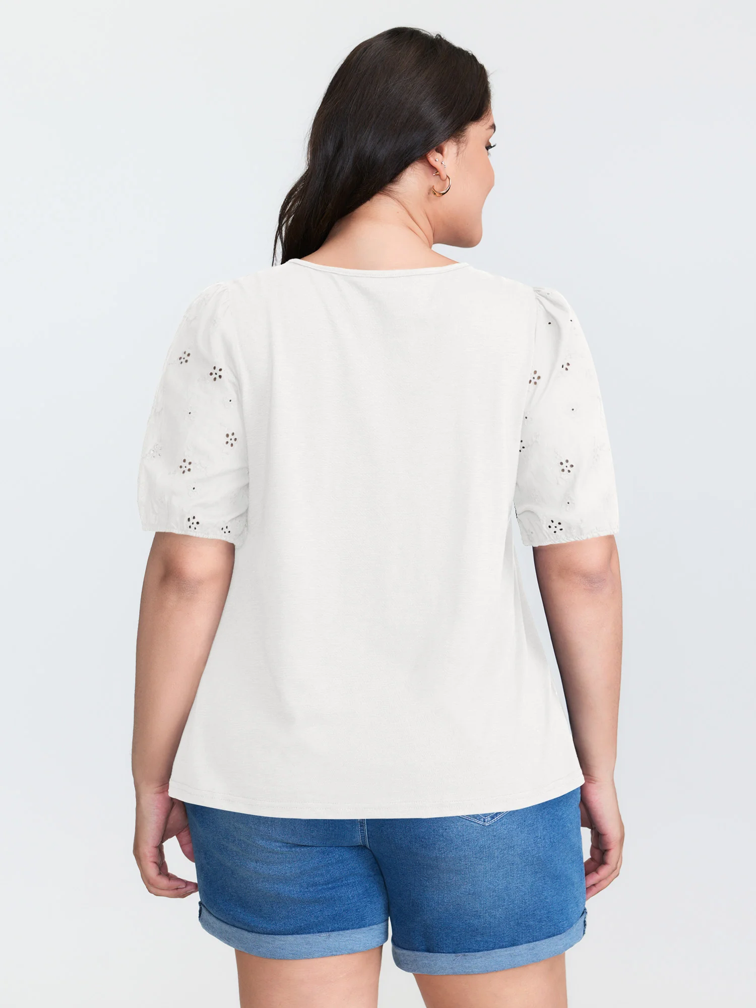 Cotton Slub Textured Embroidered Knit Top - Image 15