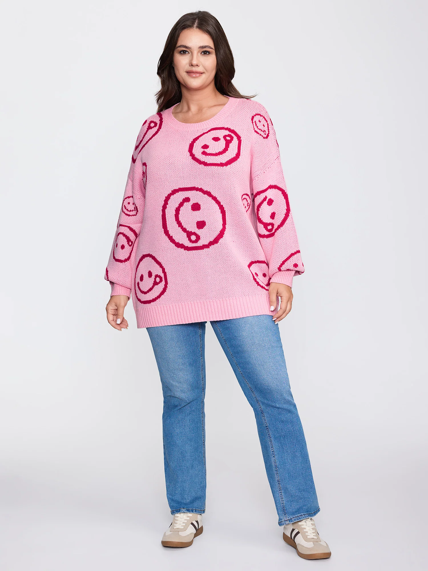 Smiley Pattern Jacquard Pullover - Image 3