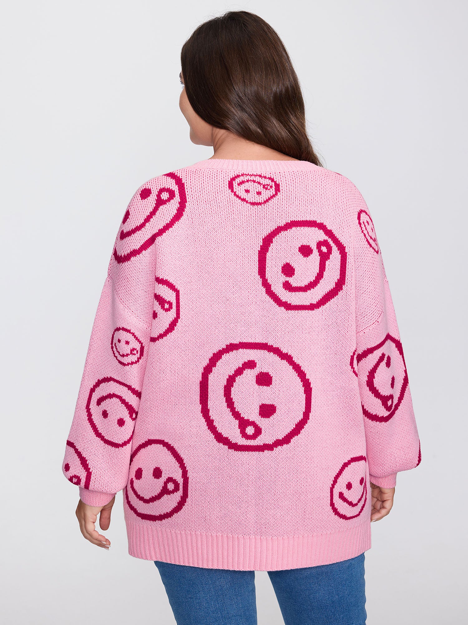 Smiley Pattern Jacquard Pullover - Image 4