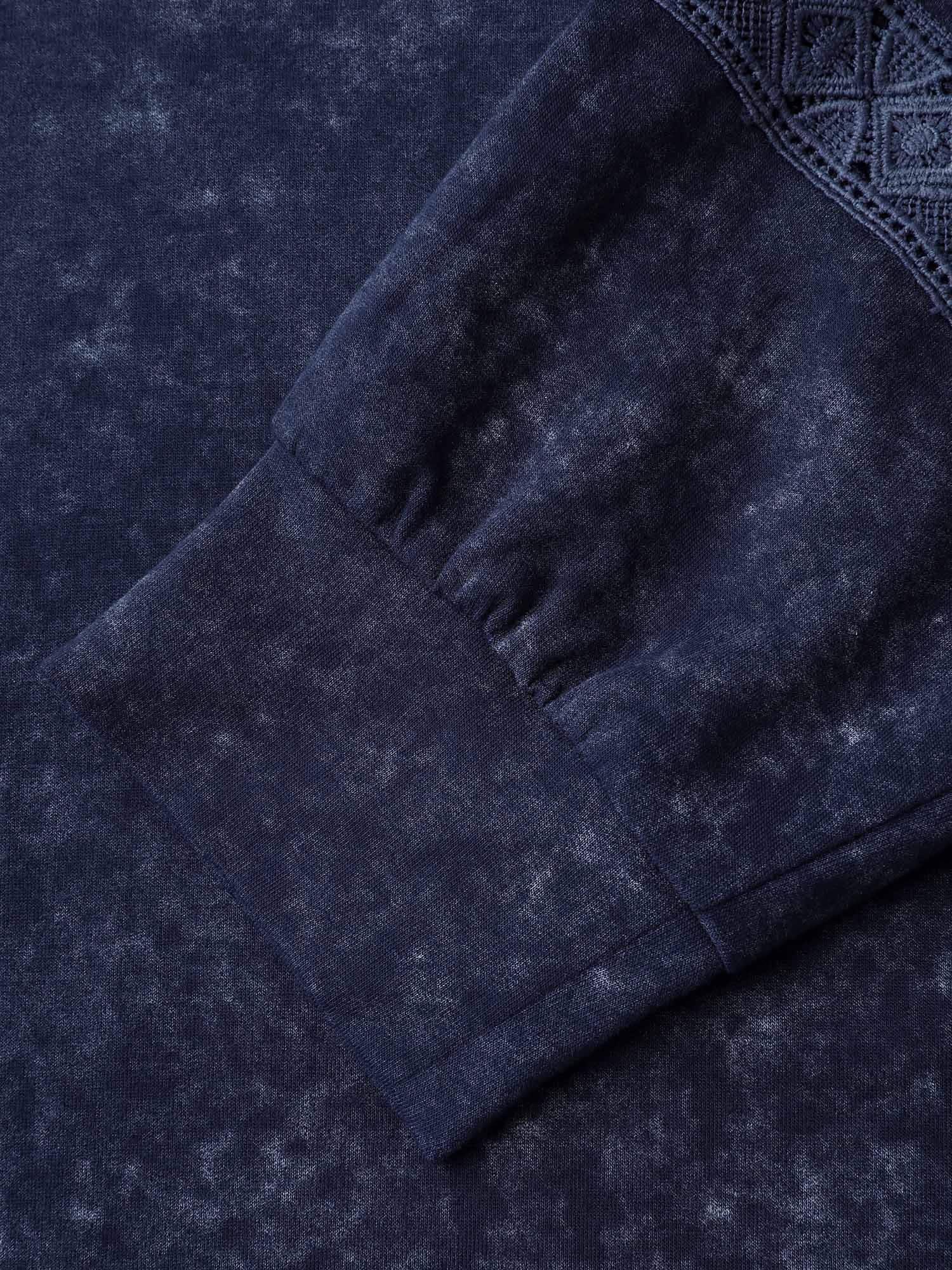 Snow Wash Effect Lace Trim Sweatshirt - Image 6
